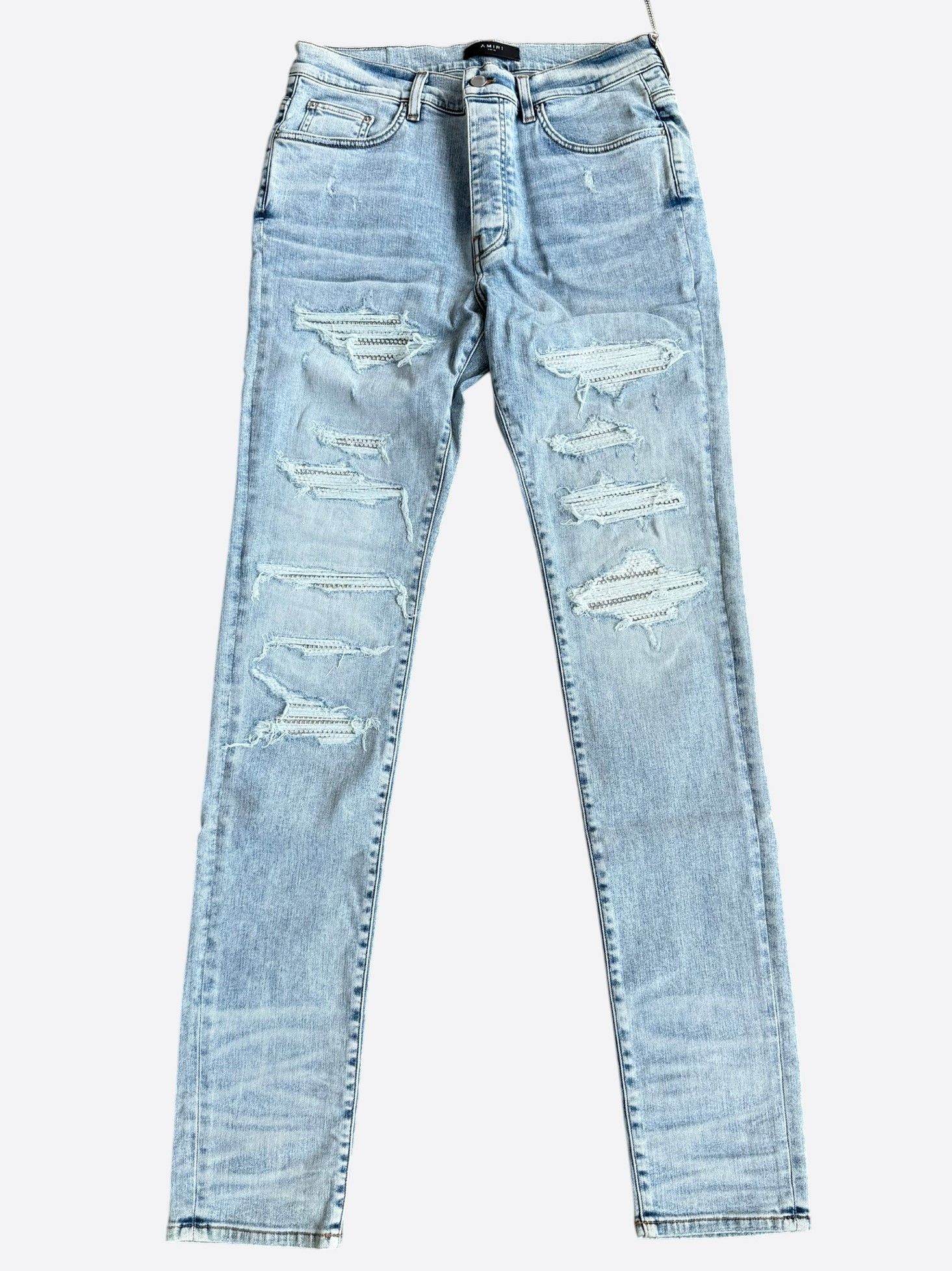 Amiri Amiri Swarovski Light Vintage & Crystal Patch Jeans Size US 34 / EU 50 - 1 Thumbnail