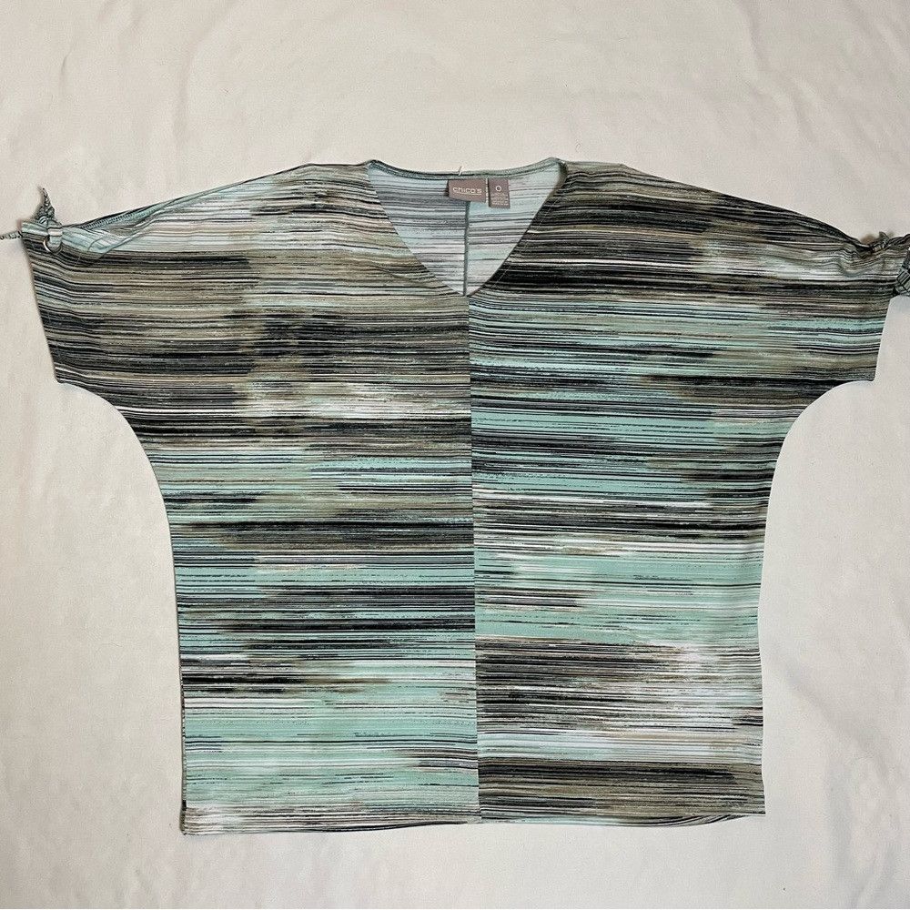 Chicos New Chico's Cold Shoulder Short Sleeve Top Size 0 US S Size S / US 4 / IT 40 - 5 Thumbnail