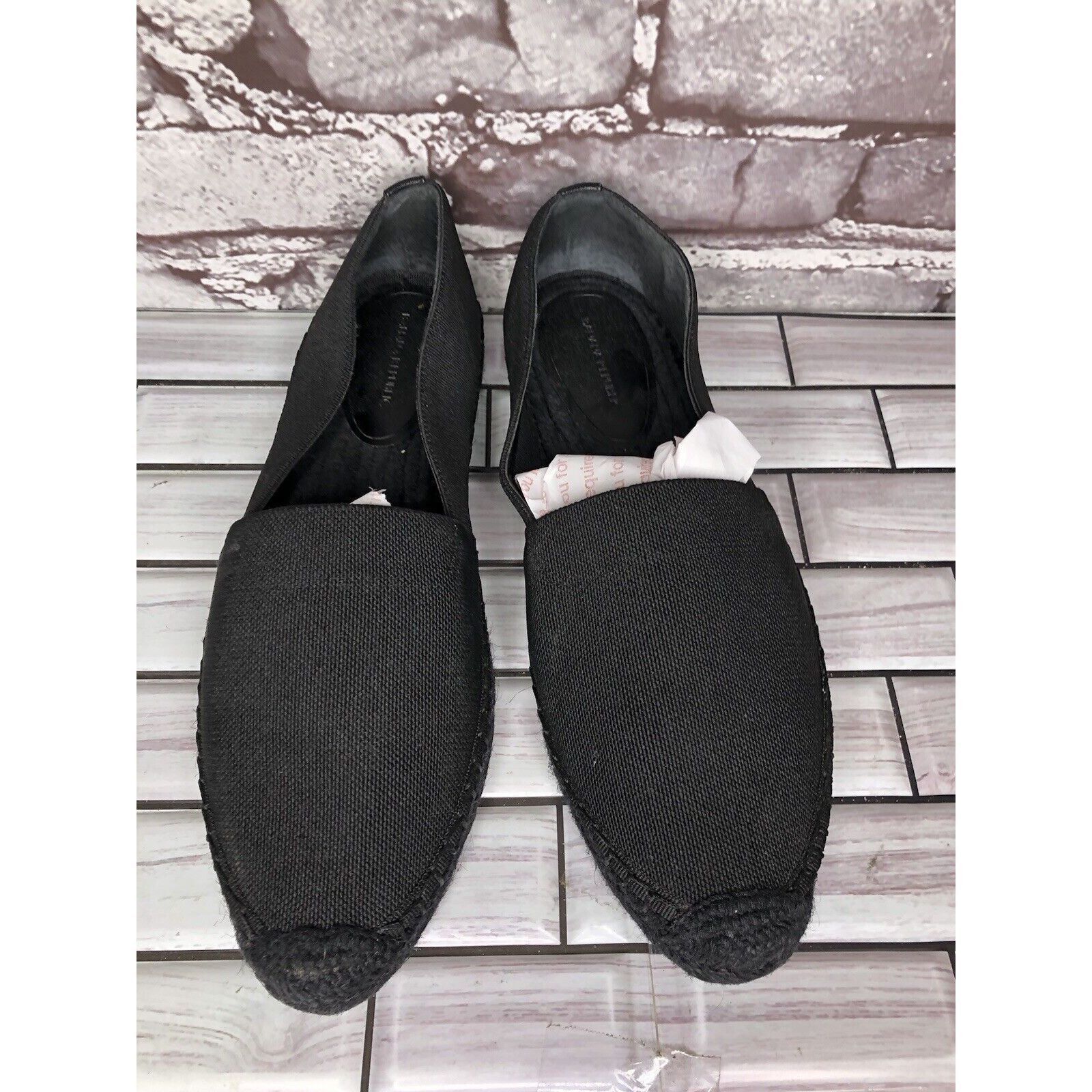 Banana Republic Banana Republic Black Canvas Fabric Slip On Espadrilles Loaf Size US 8 / IT 38 - 9 Thumbnail