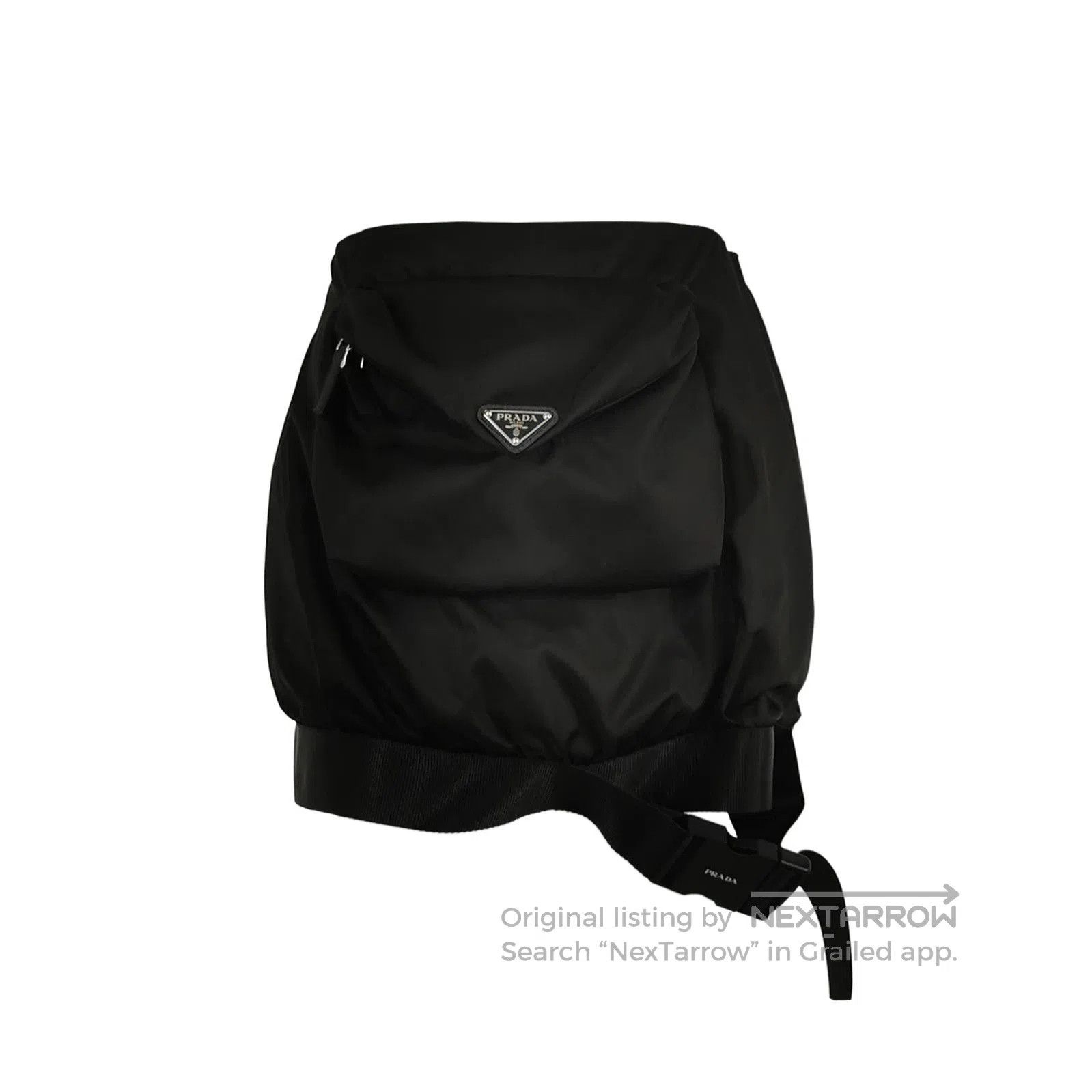 Prada Prada Black Triangle Logo Skirt Size 4. Size US 40 / EU 56 - 1 Thumbnail