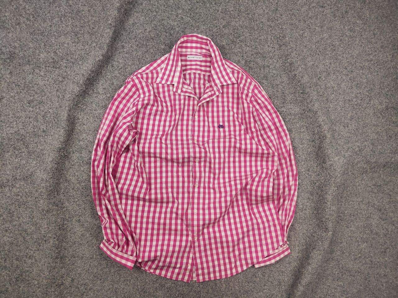 Etro Italy Design Regular Fit pink checked Long sleeve Shirt