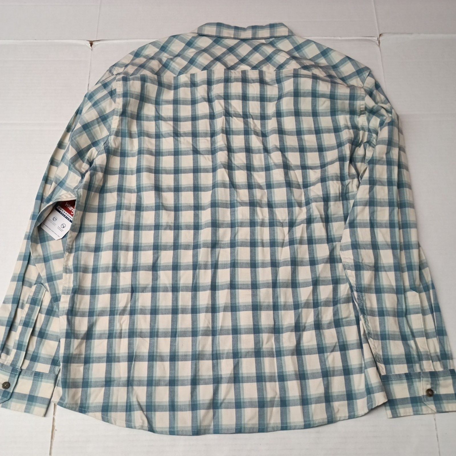 Wrangler Wrangler Cowboy Wash Twill Shirt Men's 2XL Nile Blue Checker Size US XXL / EU 58 / 5 - 8 Thumbnail