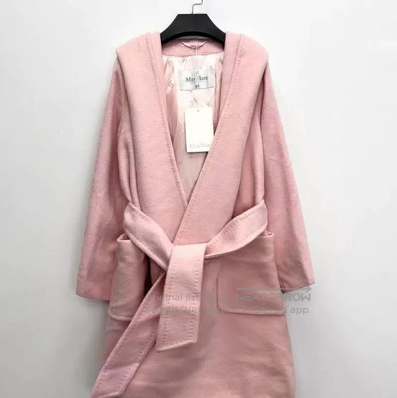 Max Mara MaxMara Pink Alpaca Wool Coat with Logo . Size M / US 6-8 / IT 42-44 - 1 Thumbnail