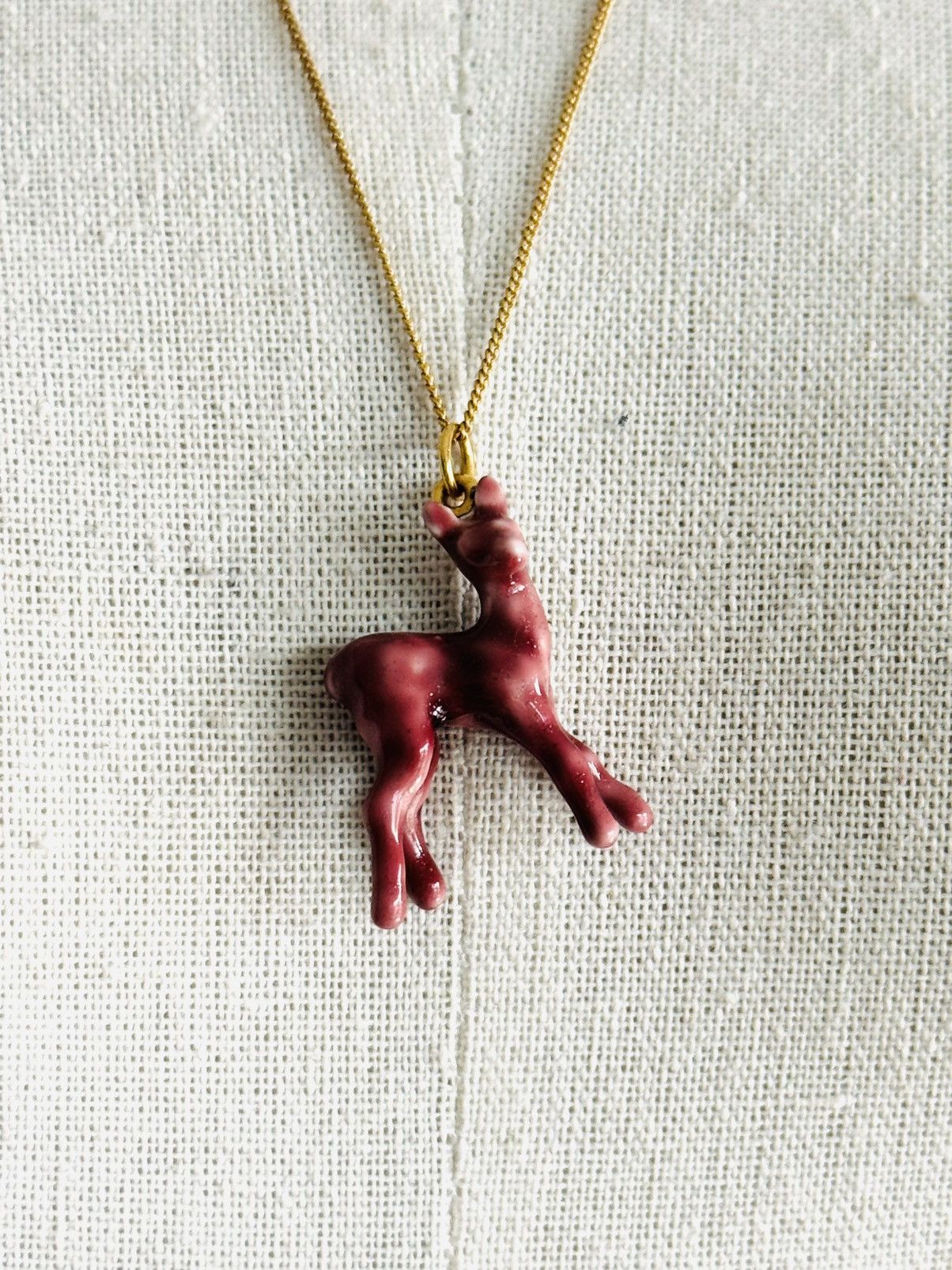 Celine Celine F/W 2015 Hind enamel deer necklace Philo era Size ONE SIZE - 5 Thumbnail