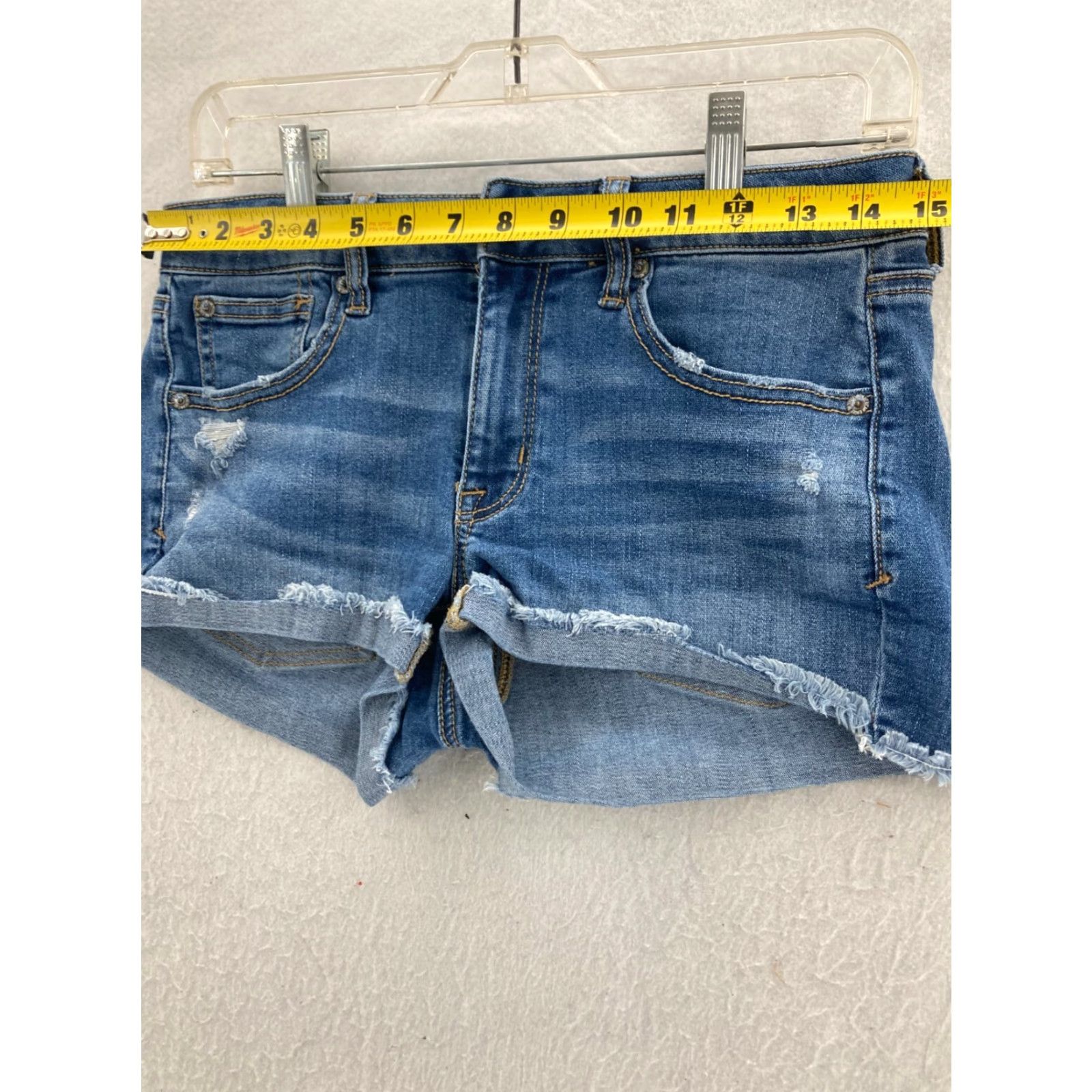 American Eagle Outfitters American Eagle Outfitters Shortie Denim Shorts Womens Size 6 Blue Mid Rise 3in Inseam Pockets Made in China Women’s Size 28" / US 6 / IT 42 - 2 Thumbnail