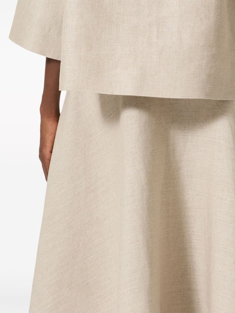 Valentino o1s22i1n0924 Linen Canvas Skirt in Beige Size 27" / US 4 / IT 40 - 4 Thumbnail