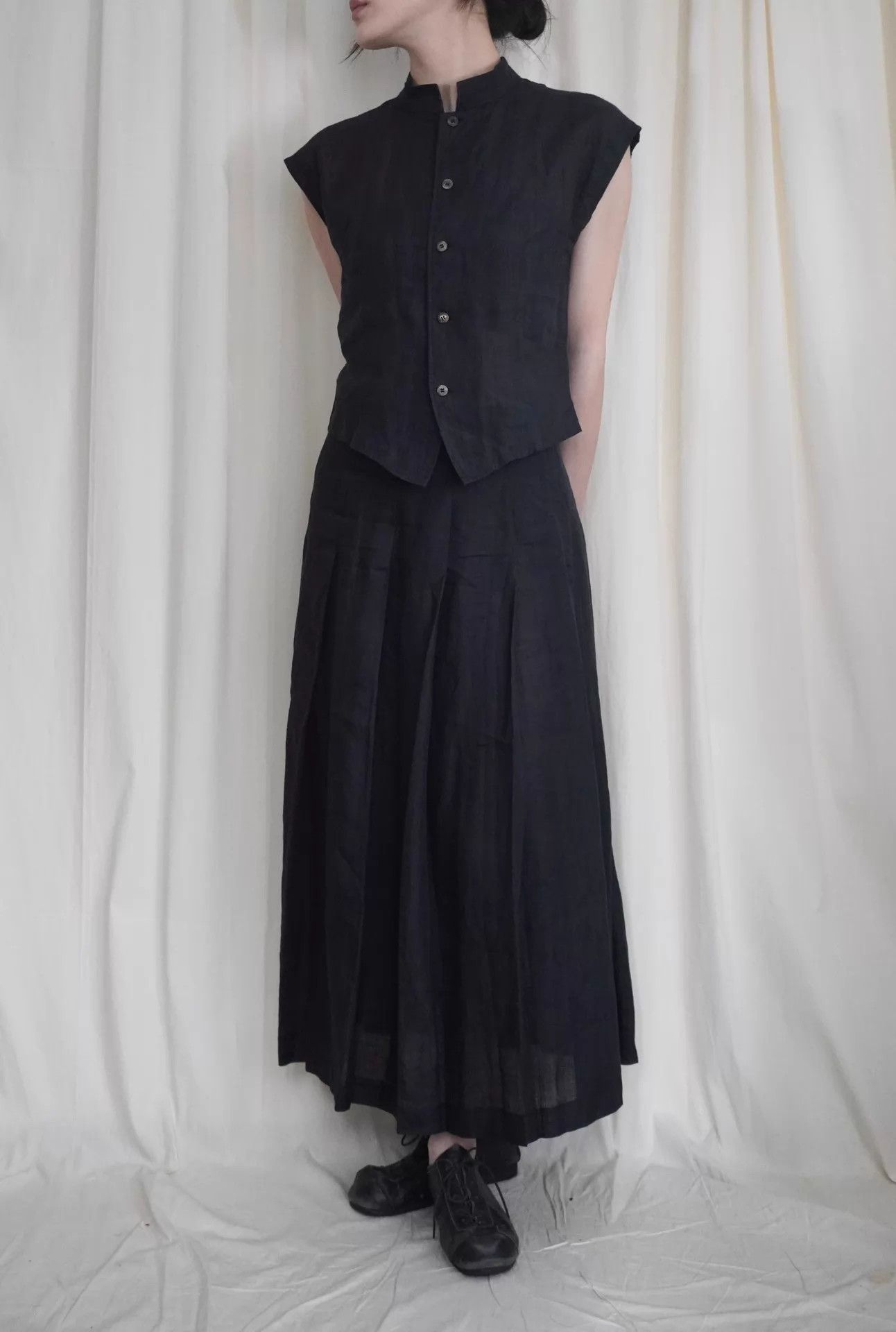Comme des Garcons COMME des GARCONS 1980s Mandarin Collar Linen Suit Size M / US 6-8 / IT 42-44 - 4 Thumbnail