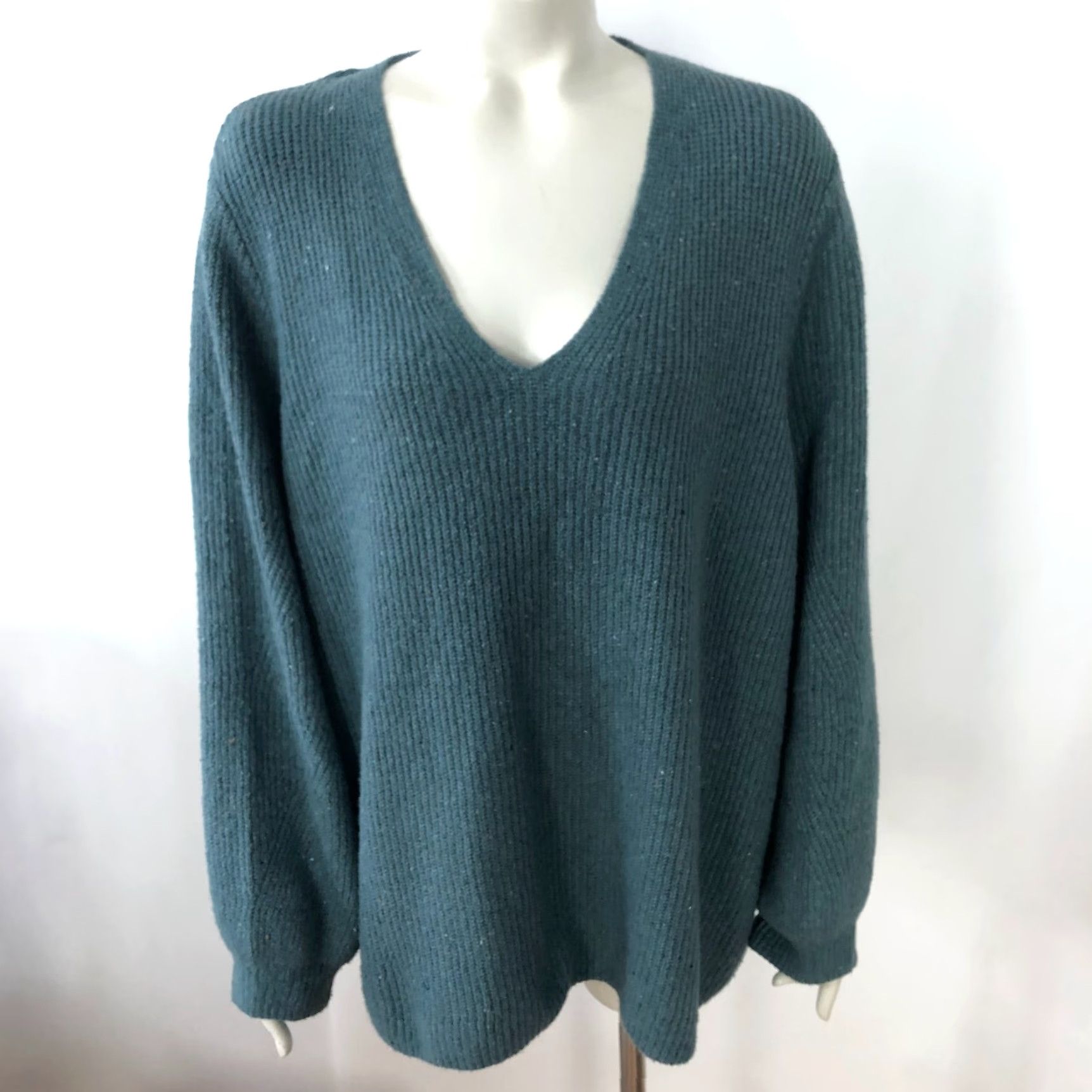 J. Jill J.Jill 3X Women's Knit Acrylic V-Neck Pullover Sweater Green Size XXL / US 16-18 / IT 52-54 - 2 Thumbnail