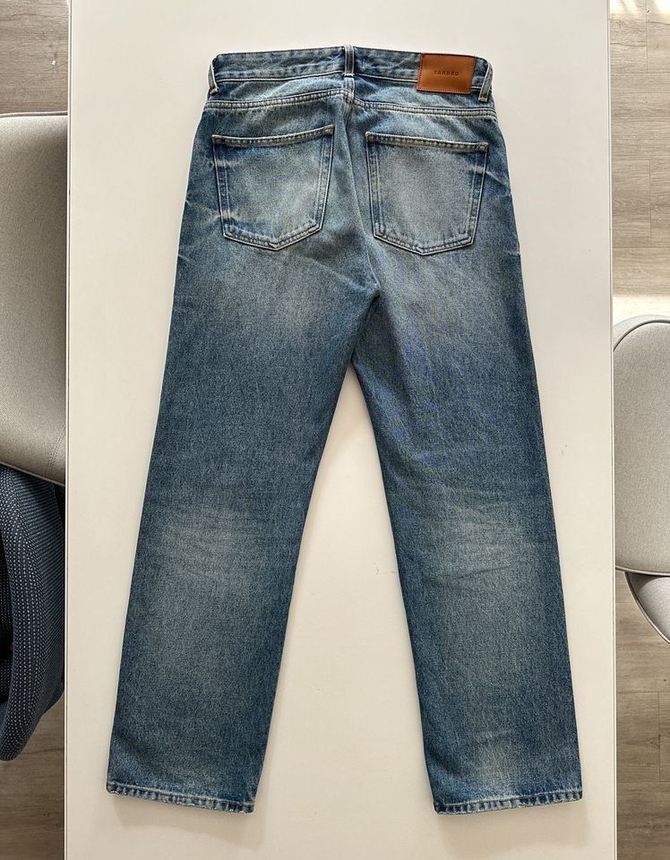 Sandro Sandro Paris Faded Straight-Leg Organic Cotton Mens Jeans Size US 31 - 6 Thumbnail