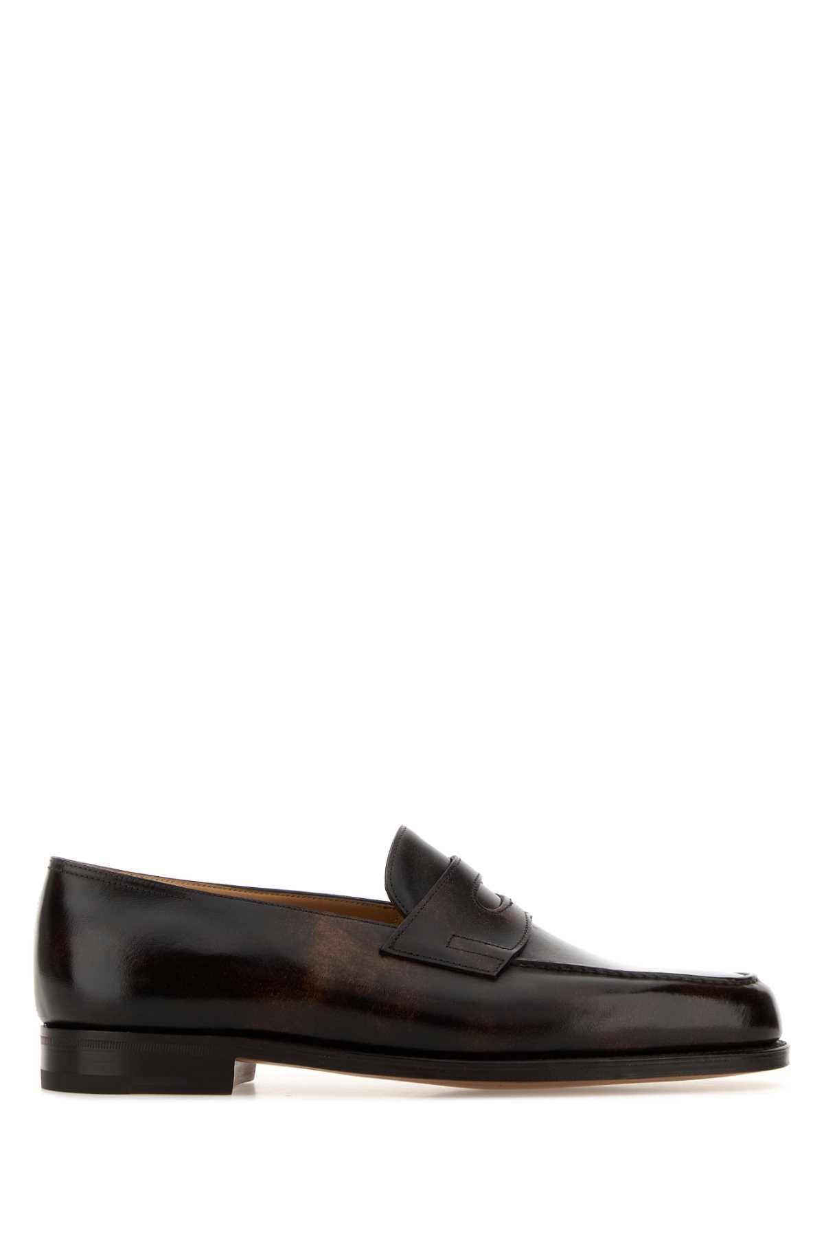 John Lobb Dark Brown Leather Lopez Loafers Size US 6.5 / EU 39-40 - 1 Thumbnail