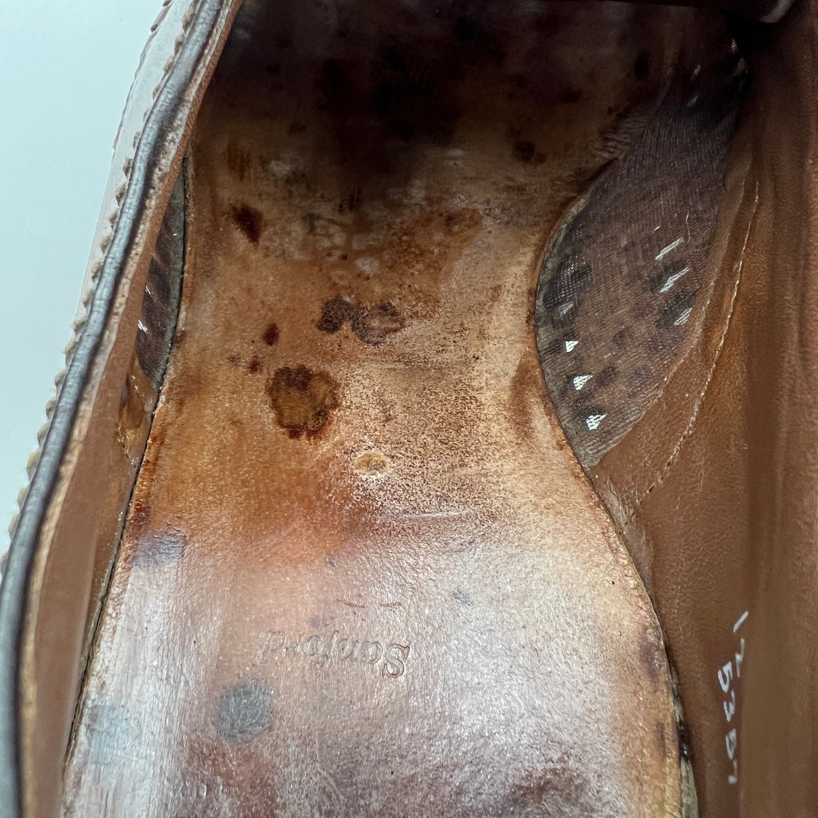 Allen Edmonds Allen Edmonds Sanford Leather Lace Ups In Oak Brown Size US 12 / EU 45 - 9 Thumbnail