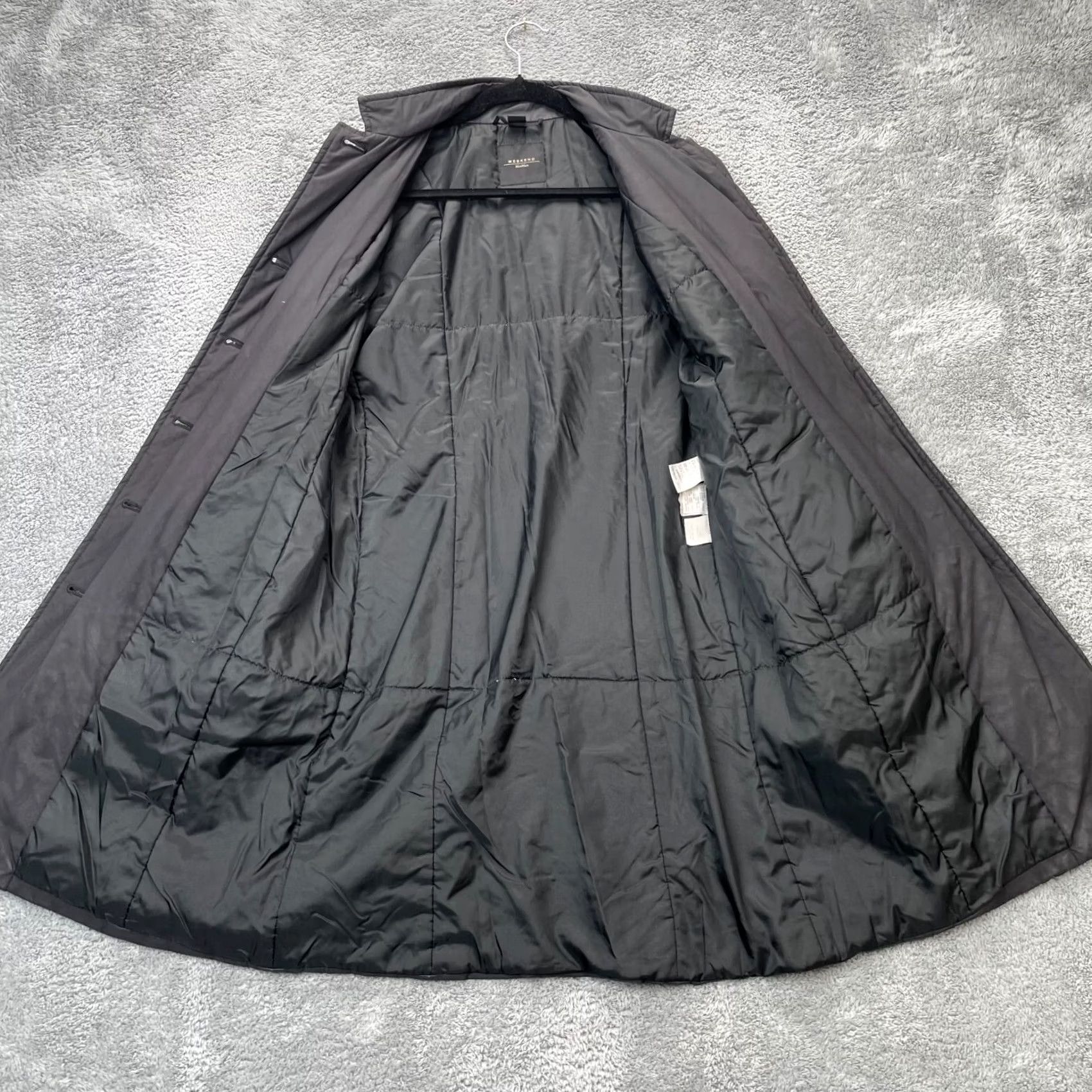 Max Mara VINTAGE Weekend Max Mara Jacket Women 8 Black Coat Lined Mock Button Front Long Weekend Insulate Size M / US 6-8 / IT 42-44 - 6 Thumbnail