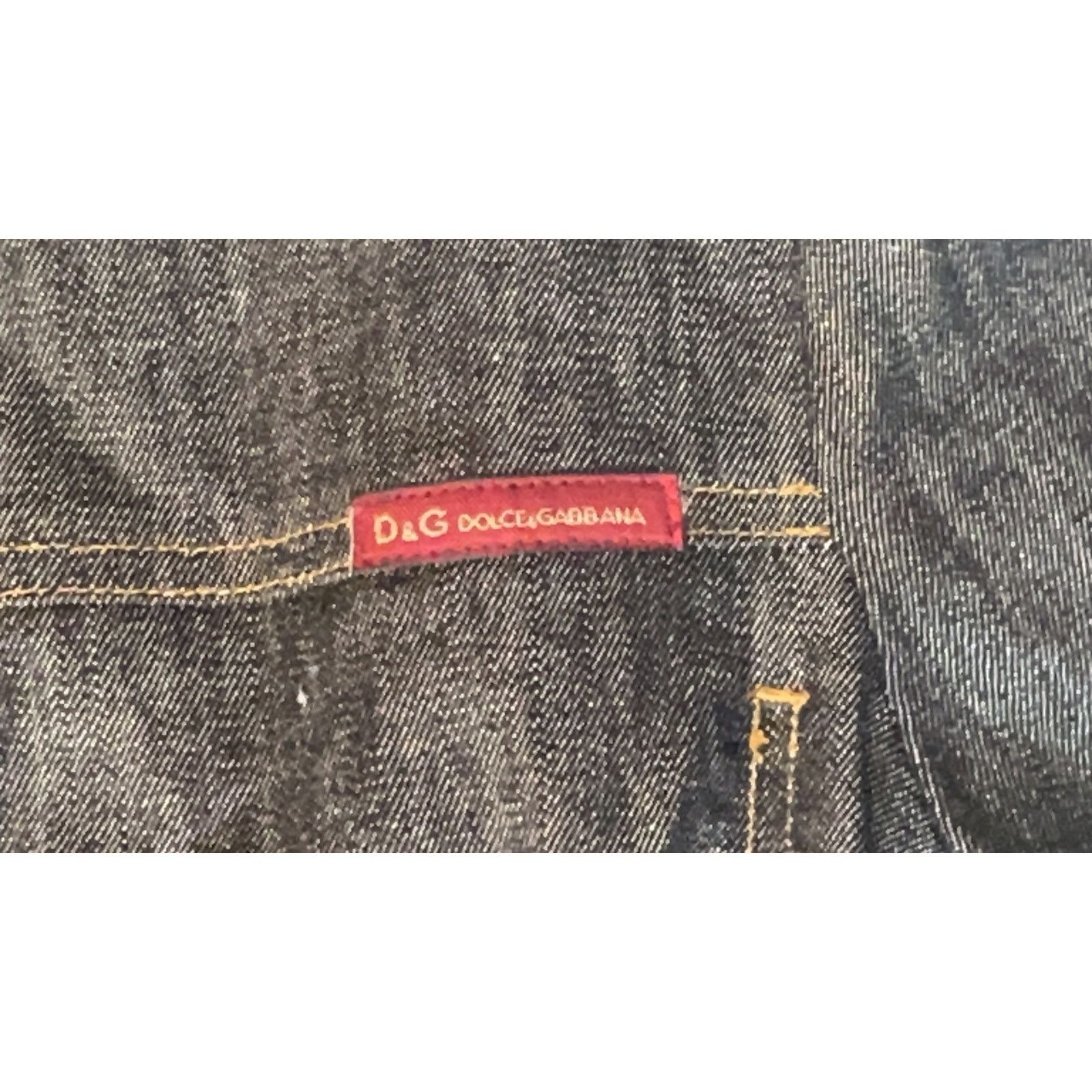 Dolce & Gabbana Vintage Y2K Dolce & Gabbana Black Dark Wash Denim Size S / US 4 / IT 40 - 7 Thumbnail