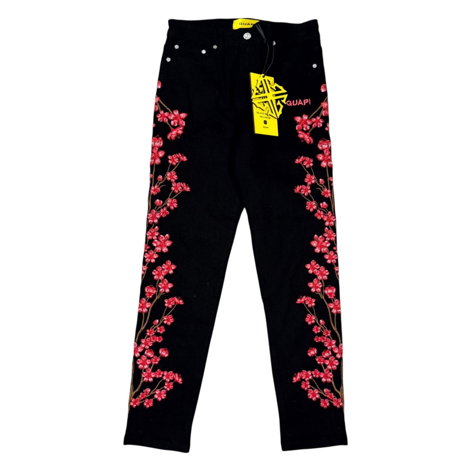 GUAPI Guapi Cherry Blossom Black Jeans Size US 30 / EU 46 - 1 Thumbnail
