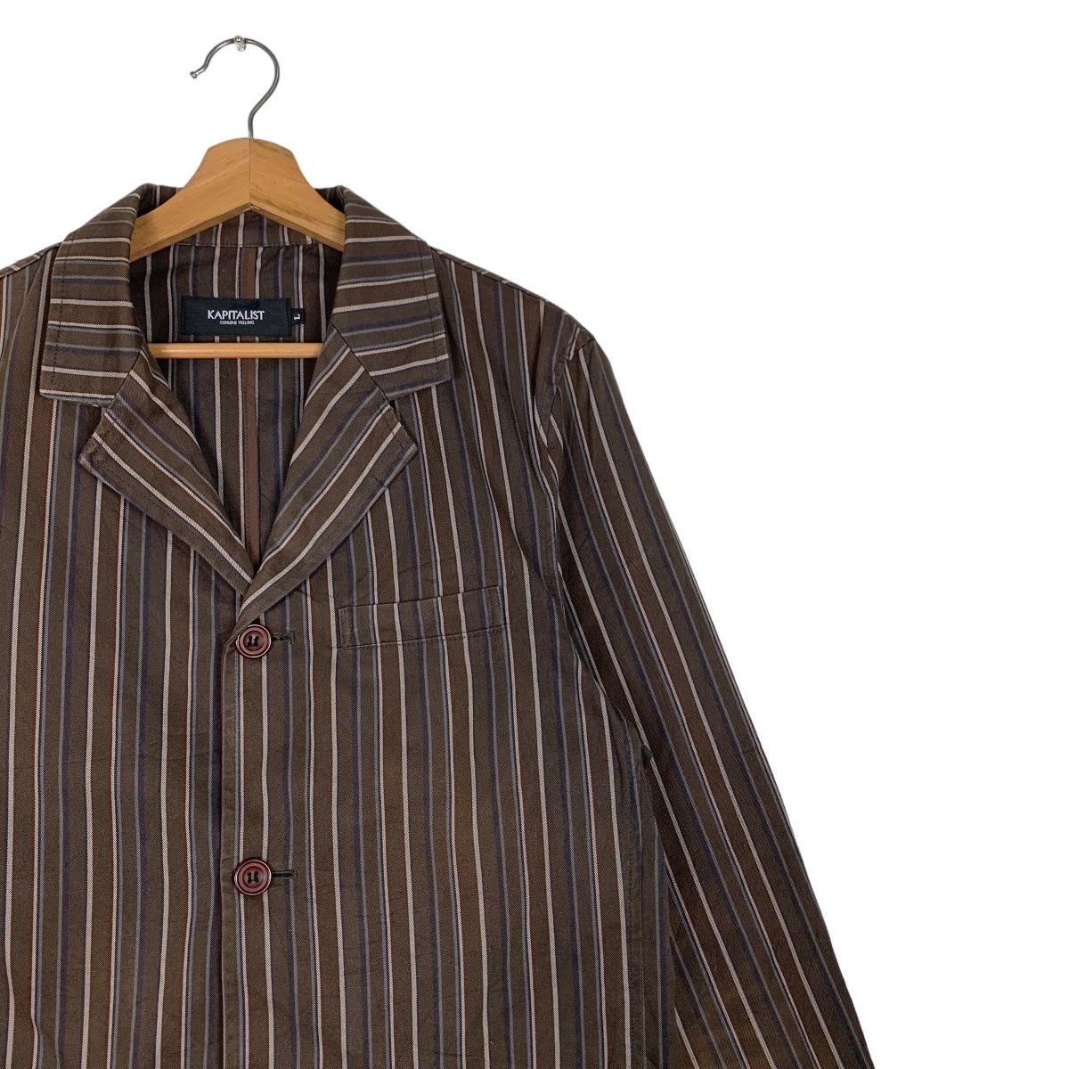 Japanese Brand KAPITALIST Striped Casual Jacket #0624-C29 Size US L / EU 52-54 / 3 - 5 Thumbnail