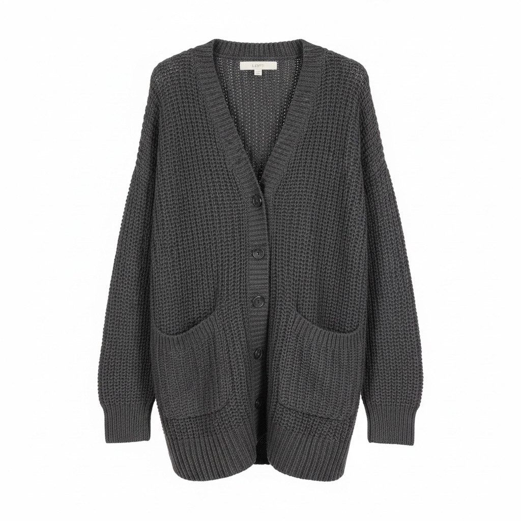 Loft LOFT Women’s Chunky Knit Cardigan Size Small Navy Size S / US 4 / IT 40 - 1 Thumbnail