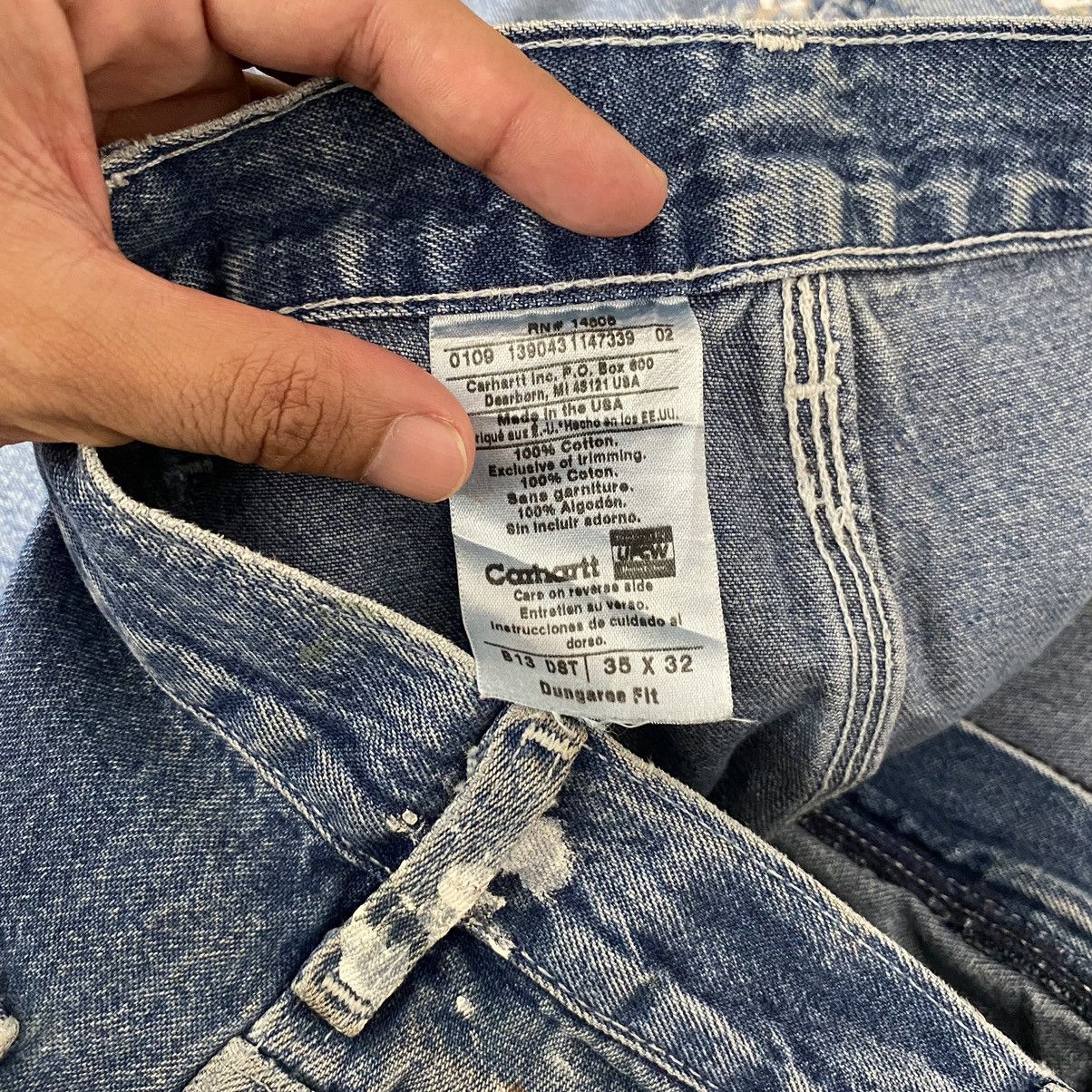 Carhartt Vintage Carhartt Faded Blue Splatter Painter Denim Jeans Size US 34 / EU 50 - 22 Thumbnail