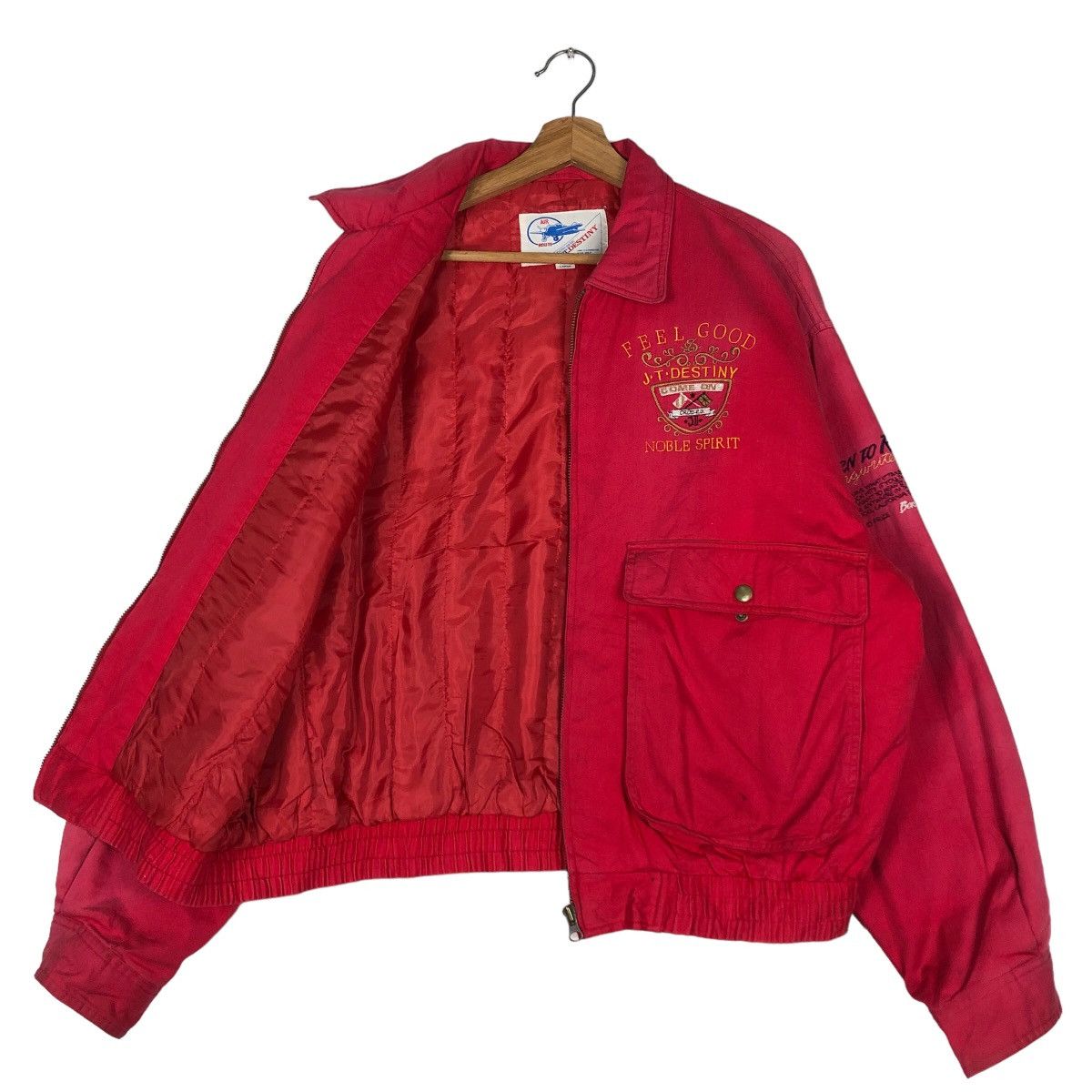 Japanese Brand Vintage Fly Bomber Jacket J.T.Destiny Noble Spirit Military Size US L / EU 52-54 / 3 - 9 Thumbnail