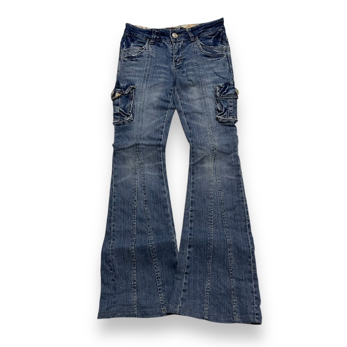 Hysteric Glamour Vintage Multi Pocket Flared Blue Jeans Denim Size US 29 - 1 Thumbnail