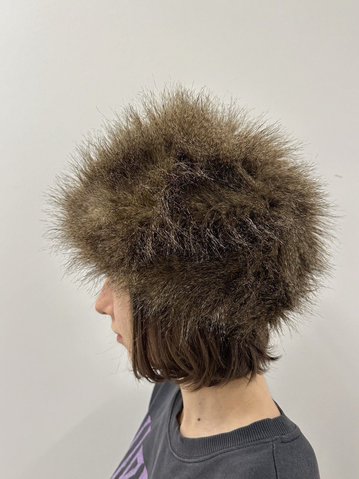 Marks & Spencer Marks & Spencer Faux fur Brown y2k Hat 2000`s Size ONE SIZE - 2 Thumbnail