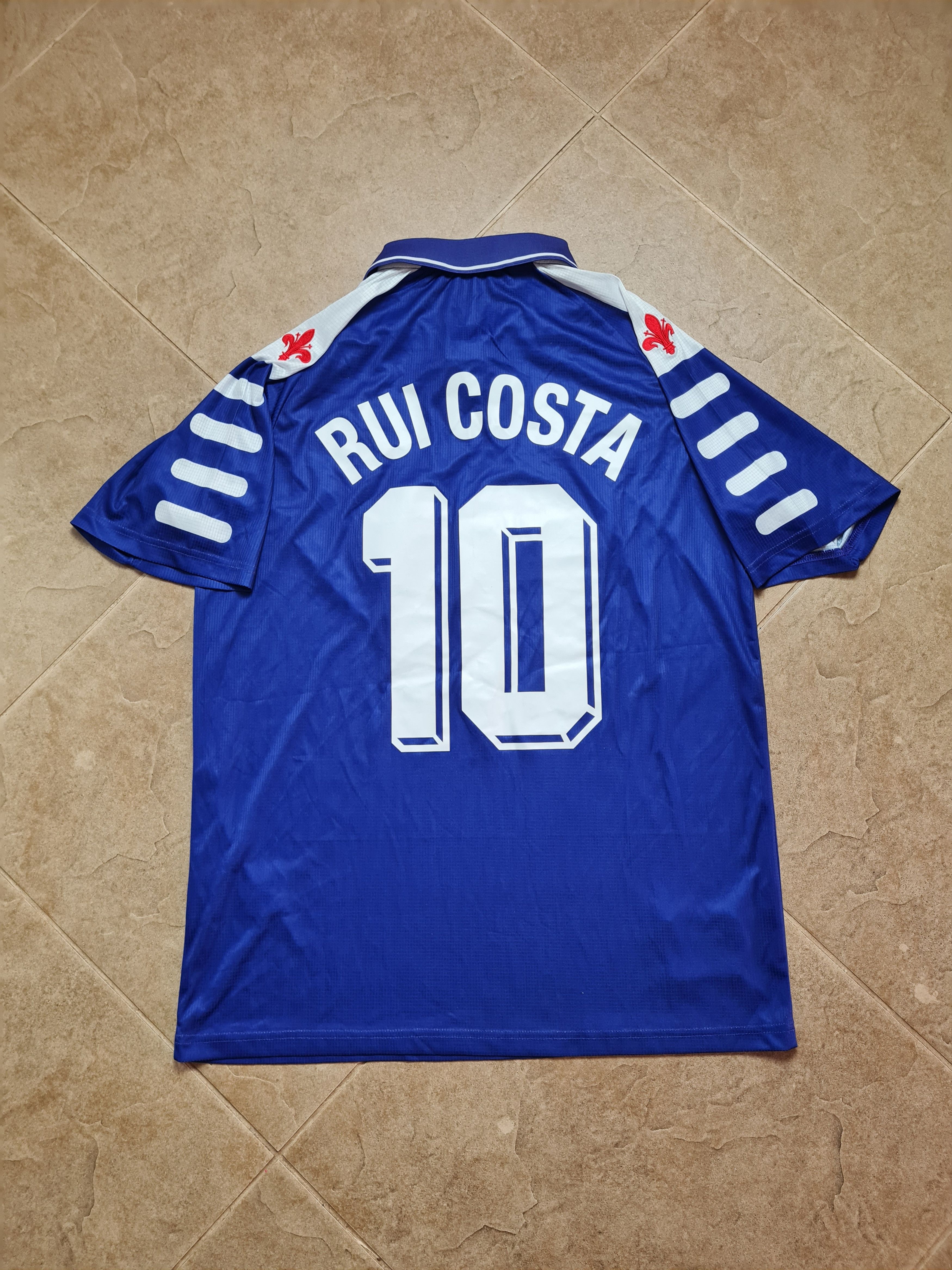 Fila Rui Costa #10 Fiorentina 1998/99 Home Vintage Soccer Shirt Size US L / EU 52-54 / 3 - 9 Thumbnail