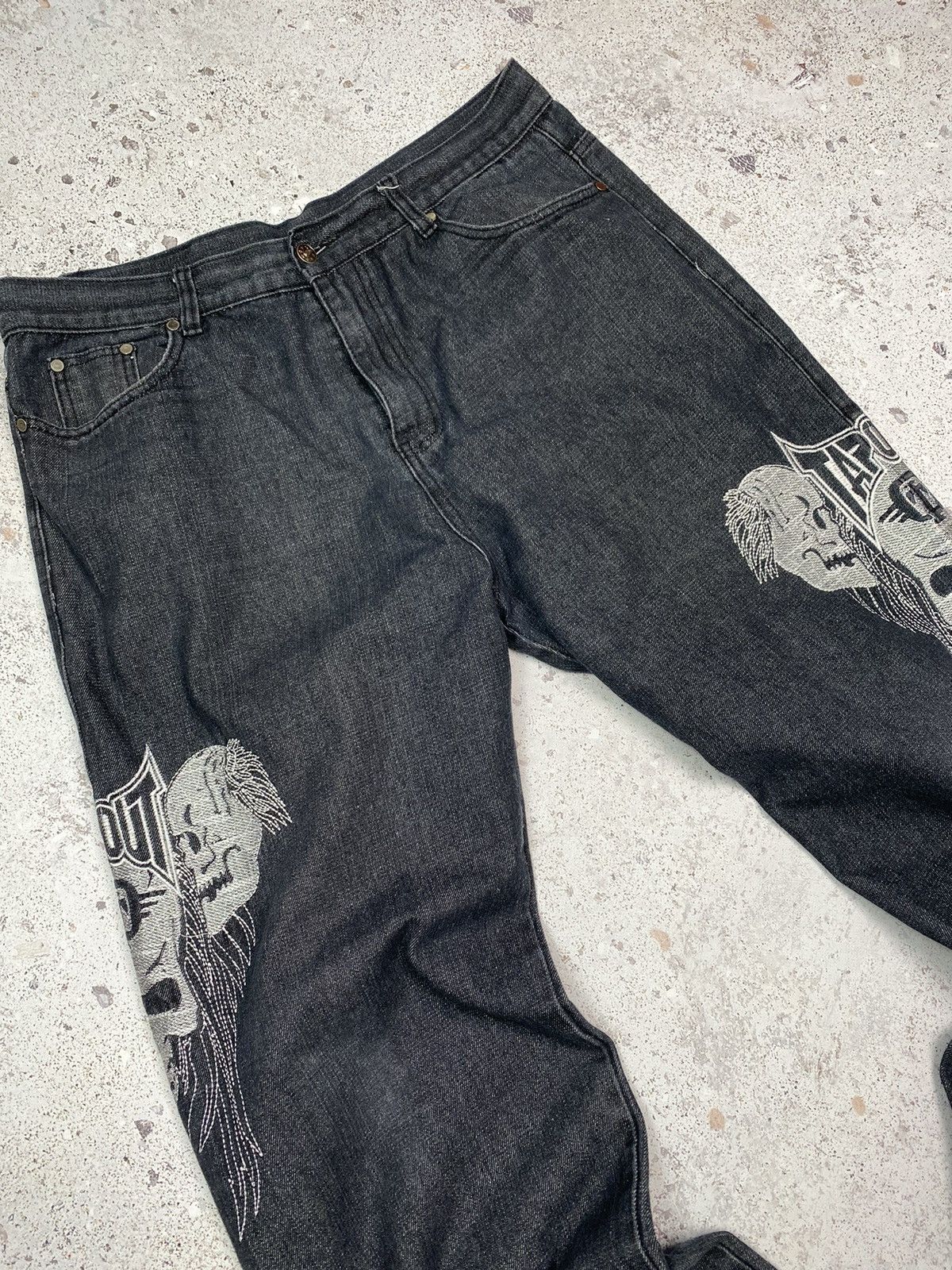 Vintage Vintage Tapout Rap Jeans Big Logo y2k Pants Baggy Skull Men Size US 38 / EU 54 - 6 Thumbnail