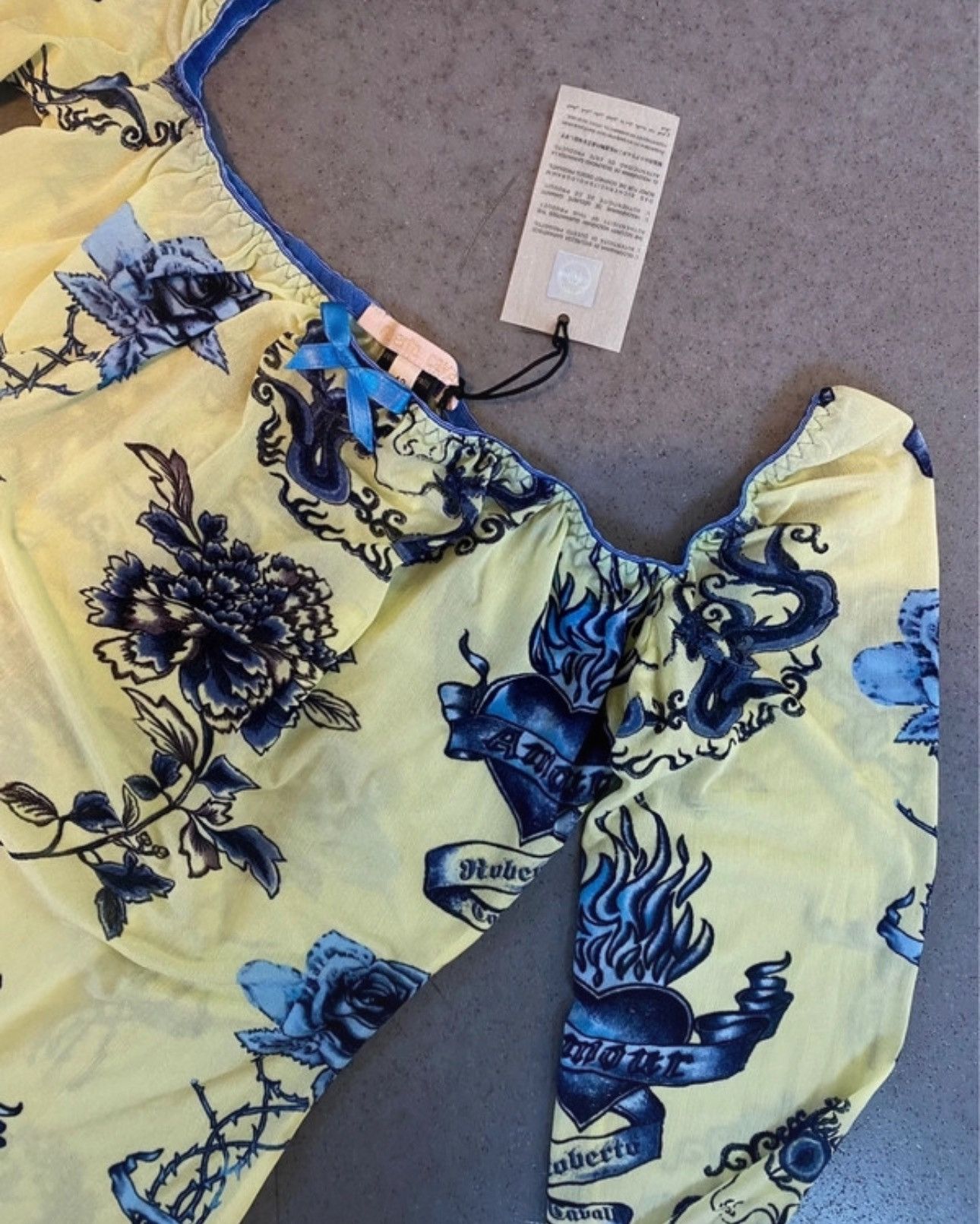 Roberto Cavalli × Vintage Roberto Cavallo 2003 Tattoo collection Longsleeve Galliano Size XS / US 0-2 / IT 36-38 - 3 Thumbnail
