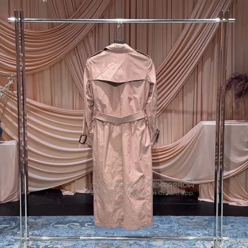 Burberry Burberry Pink Cotton Women's Trench Coat. Size L / US 10 / IT 46 - 2 Thumbnail