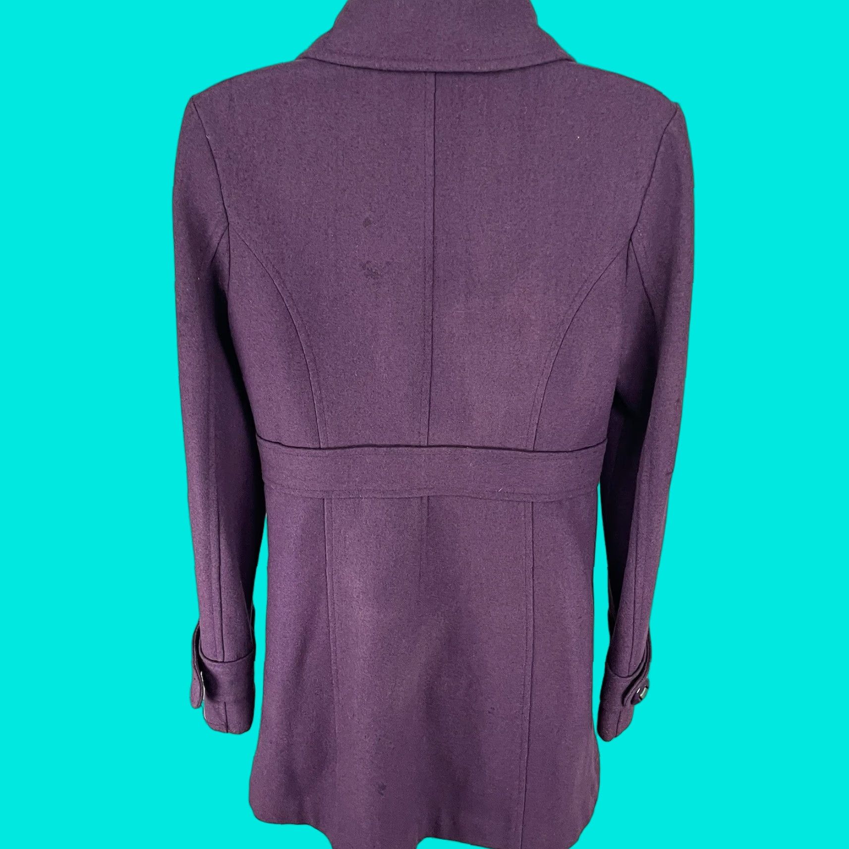 Vintage VINTAGE Tulle Anthropologie Purple Wool Blend Collared Lined Overcoat Medium M Women Coat Size M / US 6-8 / IT 42-44 - 1 Thumbnail