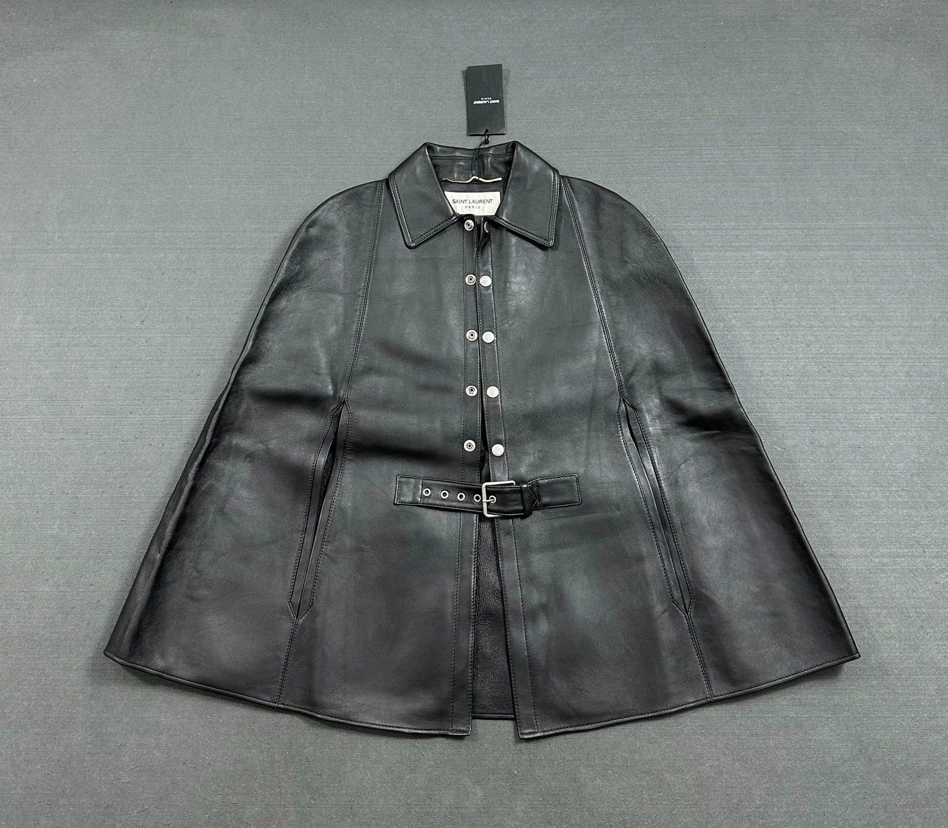 Saint Laurent Paris Saint Laurent Paris Leather coat and cloak Size US XXS / EU 40 - 1 Thumbnail