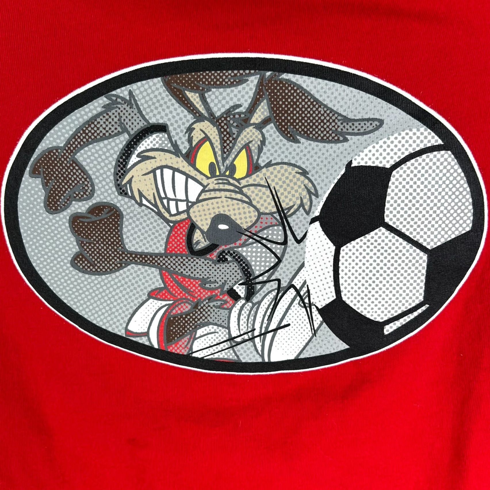Vintage VINTAGE Looney Tunes Soccer Jersey Shirt Adult L Red 1990s Wile E Coyote 90s Graphic Print Mens Size US L / EU 52-54 / 3 - 2 Thumbnail