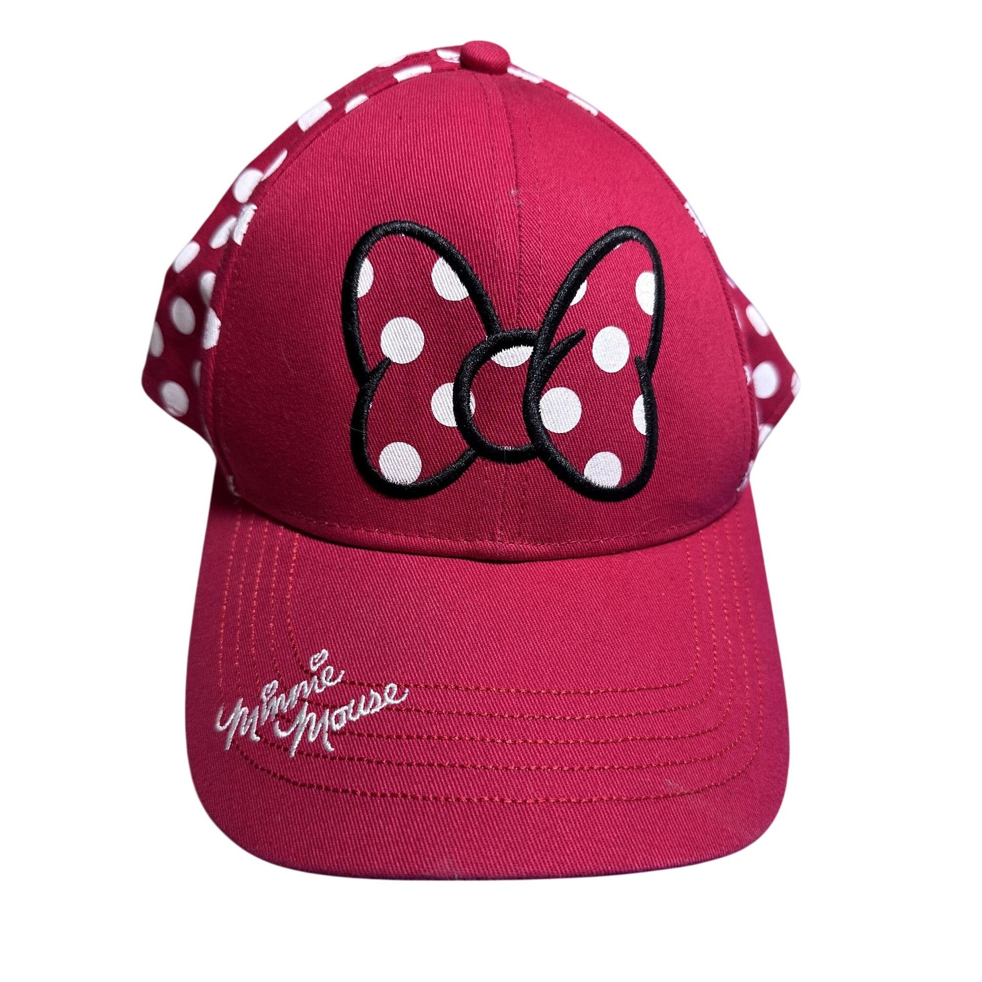 Disney Disney Minnie Mouse Polka Dot Baseball Cap Red White Adult V Size ONE SIZE - 1 Thumbnail