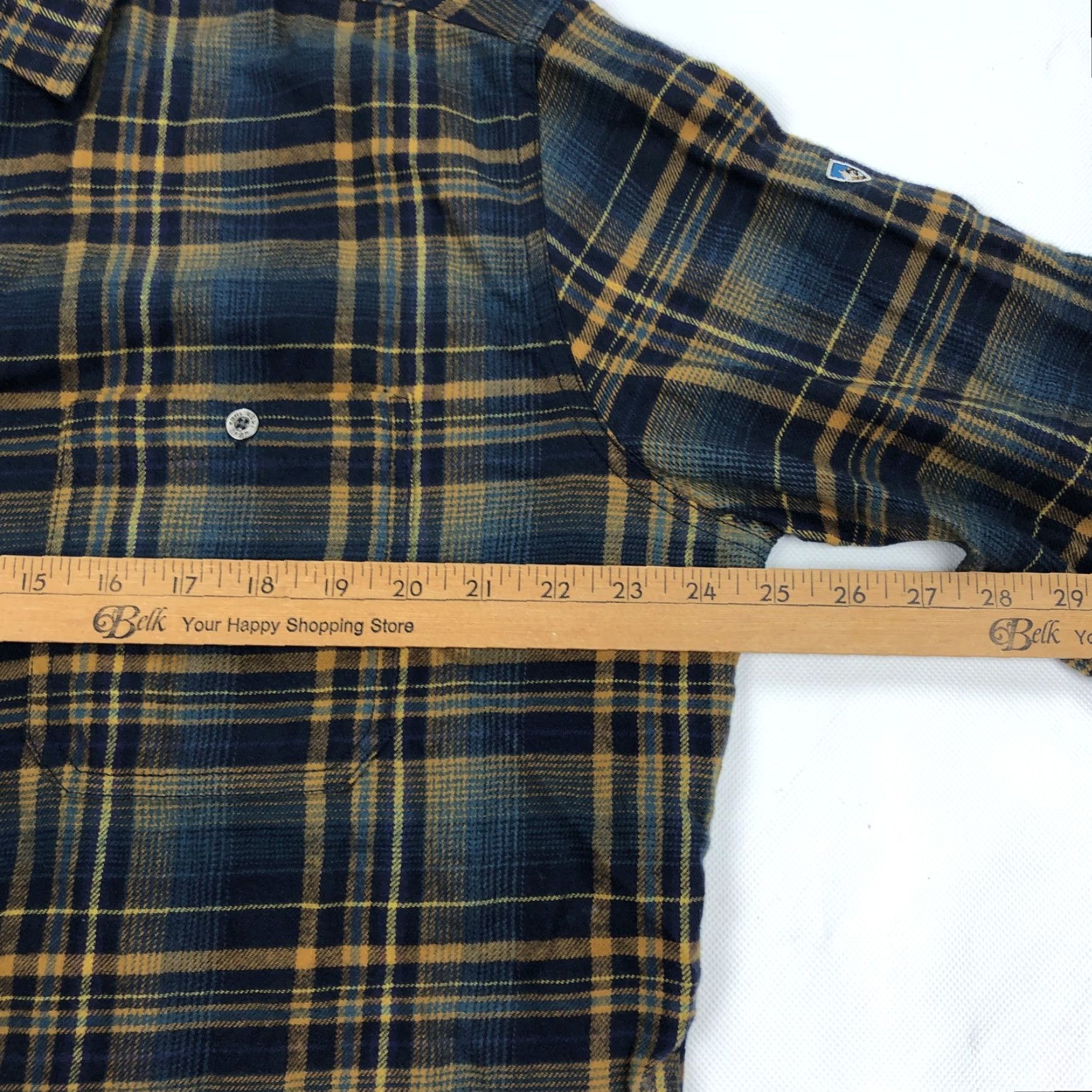 Vintage KUHL Plaid Flannel Button-Up Shirt Long Sleeve XL Men Cotton Blend Blue Gold Size US XL / EU 56 / 4 - 6 Thumbnail