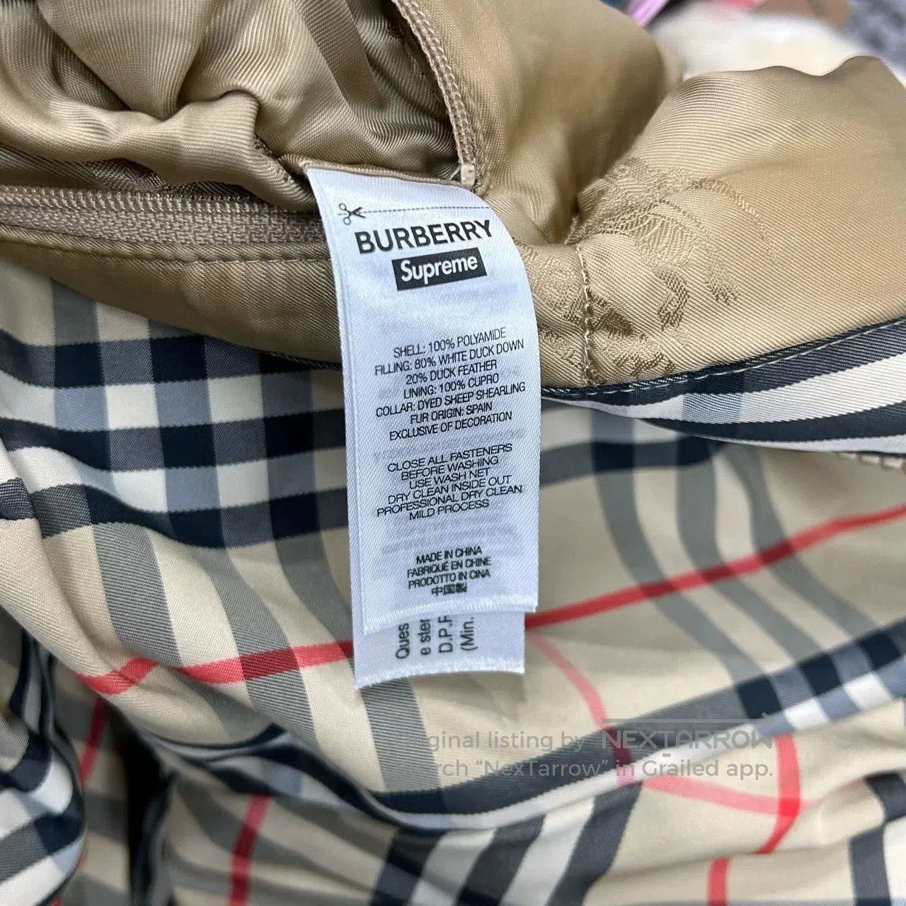 Supreme supreme x burberry embroidered puffer jacket. Size US L / EU 52-54 / 3 - 6 Thumbnail