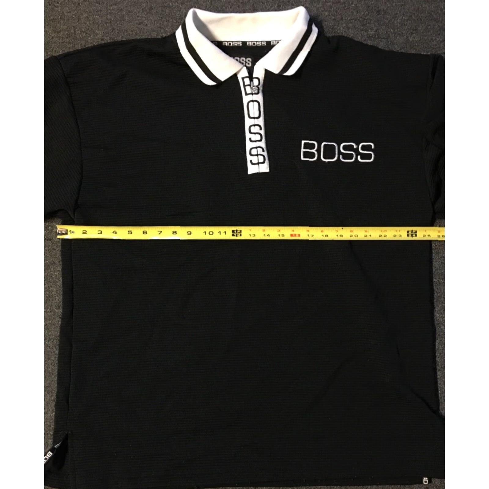 Hugo Boss VINTAGE Hugo Boss Ribbed Spellout 1/4 Zip Polo Shirt XL Black Men's Shirt 90s Hip Hop Designer BOSS 1/4 Zip Polo Shirt XL Black Size US XL / EU 56 / 4 - 7 Thumbnail