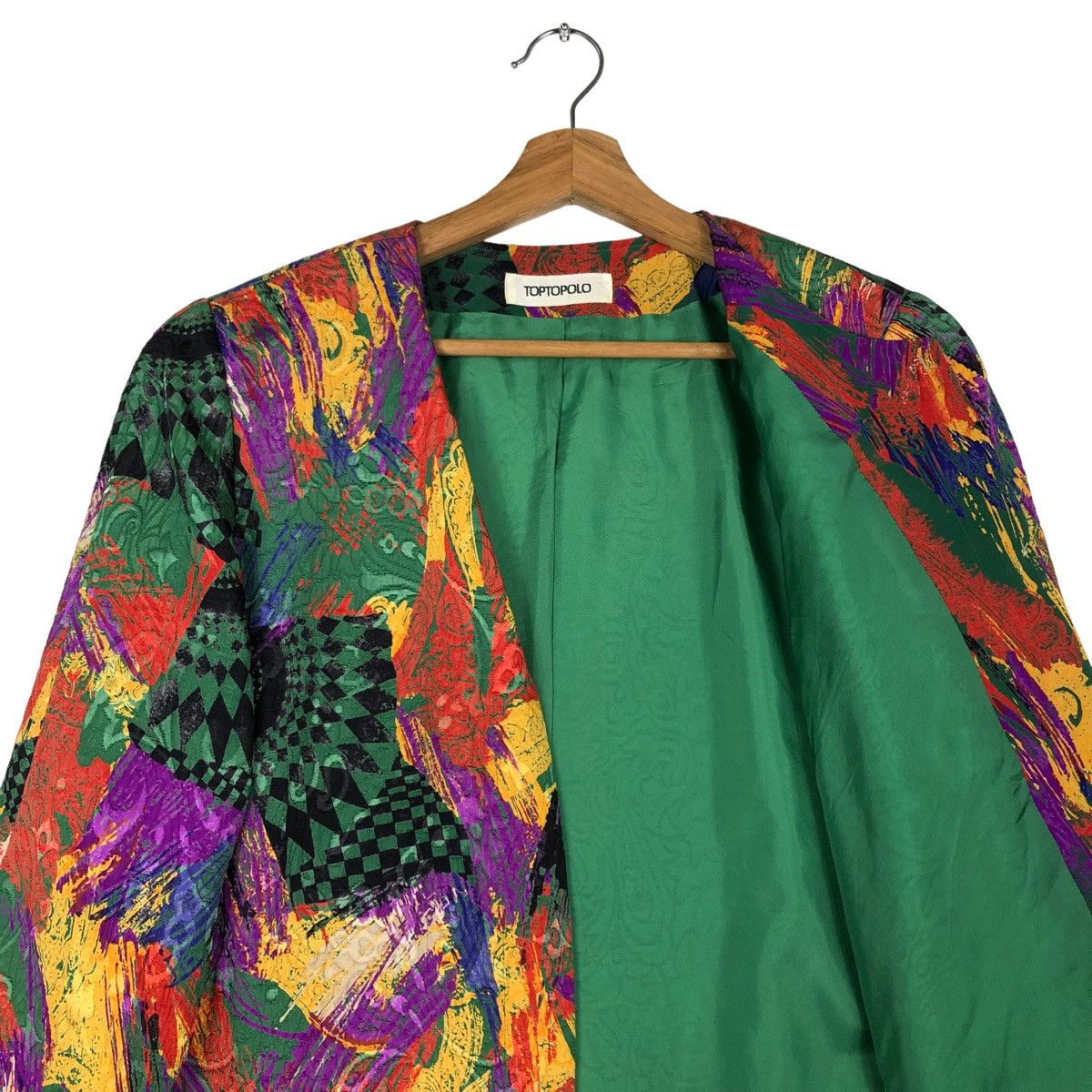 Japanese Brand VINTAGE COLOURFULL JACKET ART DESIGN TOPTOPOLO ISSEY MIYAKE Size US M / EU 48-50 / 2 - 12 Thumbnail