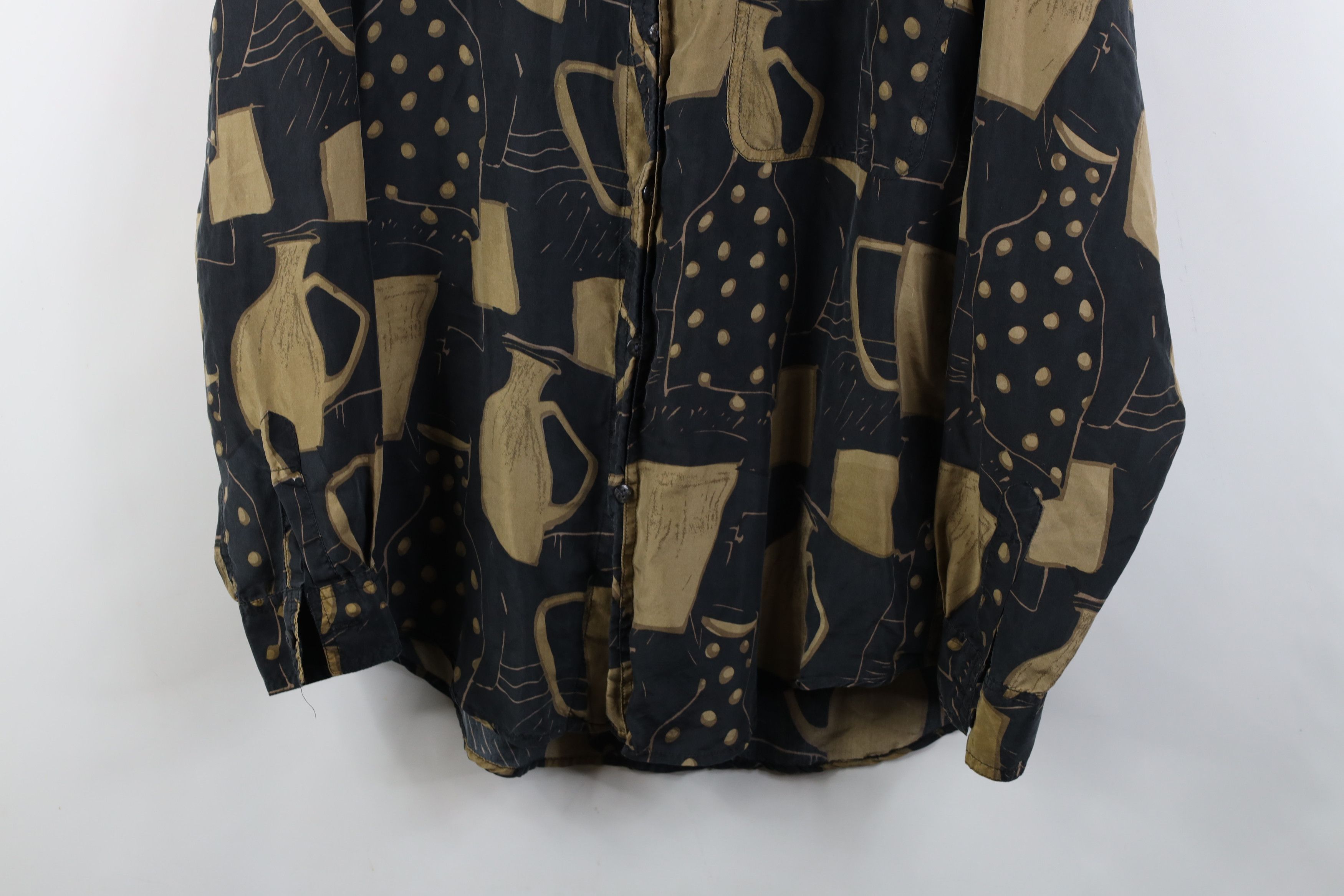 Vintage Vintage 90s Streetwear Baggy Fit Silk Collared Button Shirt Size US S / EU 44-46 / 1 - 3 Thumbnail