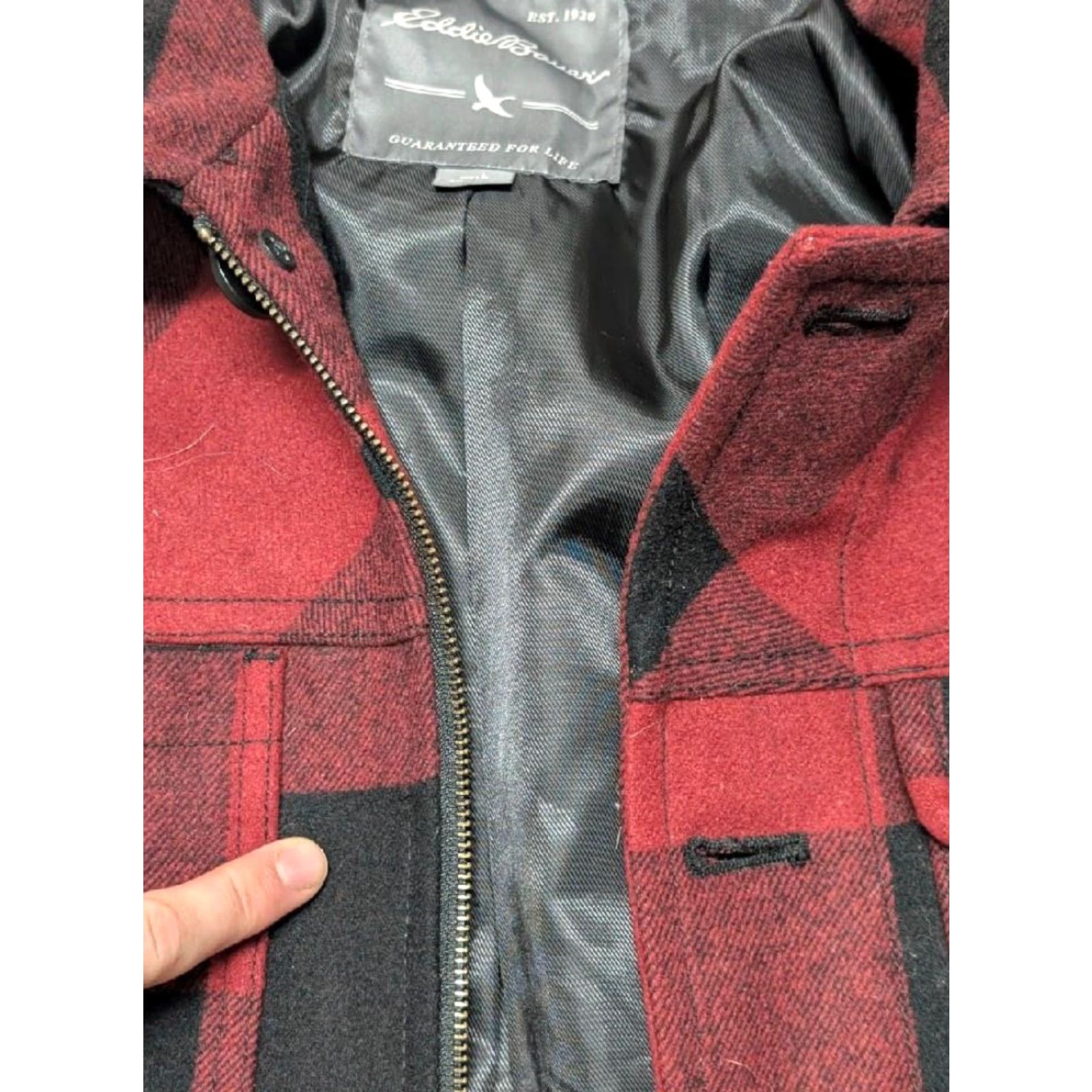 Eddie Bauer VINTAGE Eddie Bauer Men Coat Wool Blend Buffalo Plaid Parka L Chest 44 in Red/Black wool blend field coat Size US L / EU 52-54 / 3 - 5 Thumbnail