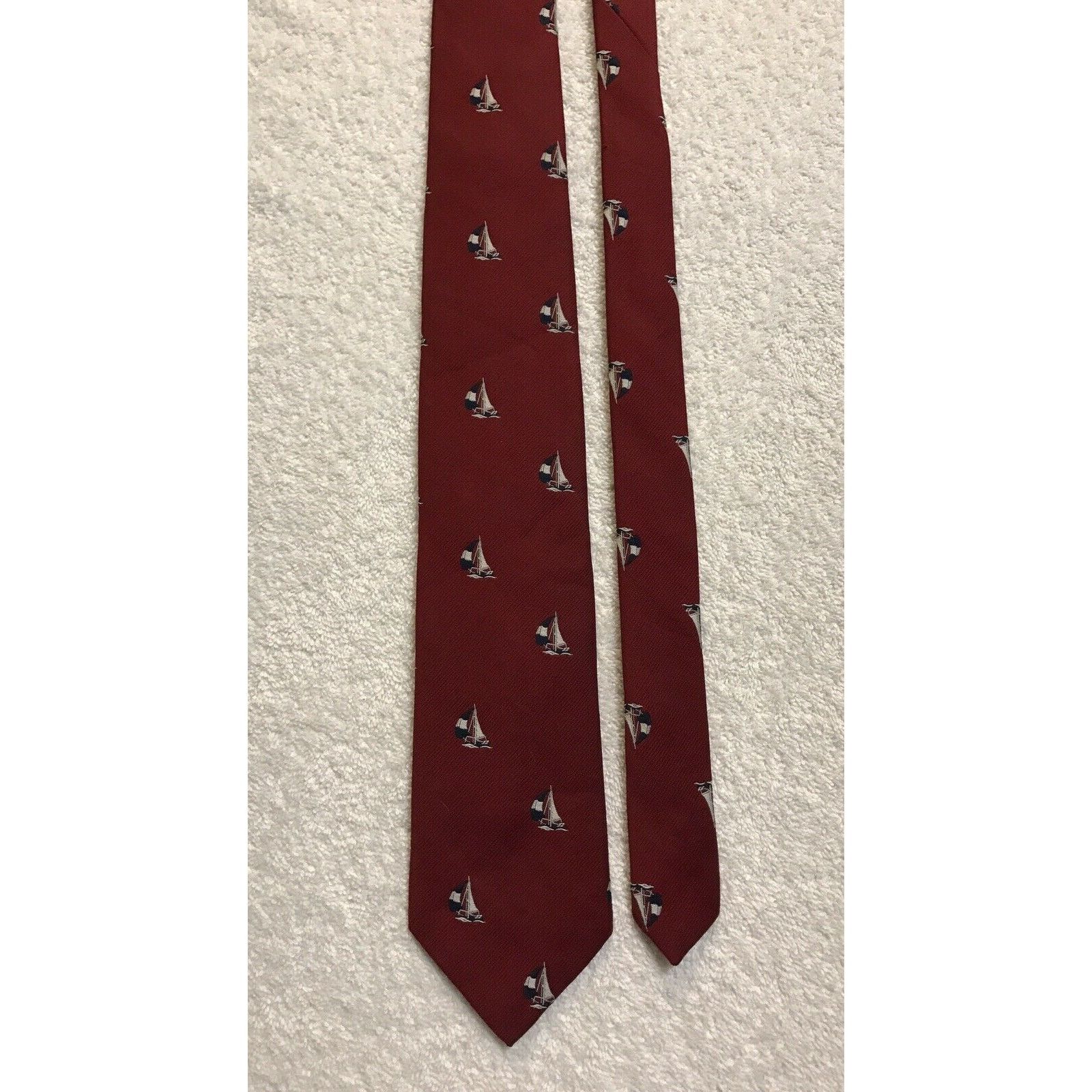 Other Paddle Sailboats Red Mens Vintage Novelty Tie Necktie Size ONE SIZE - 2 Thumbnail