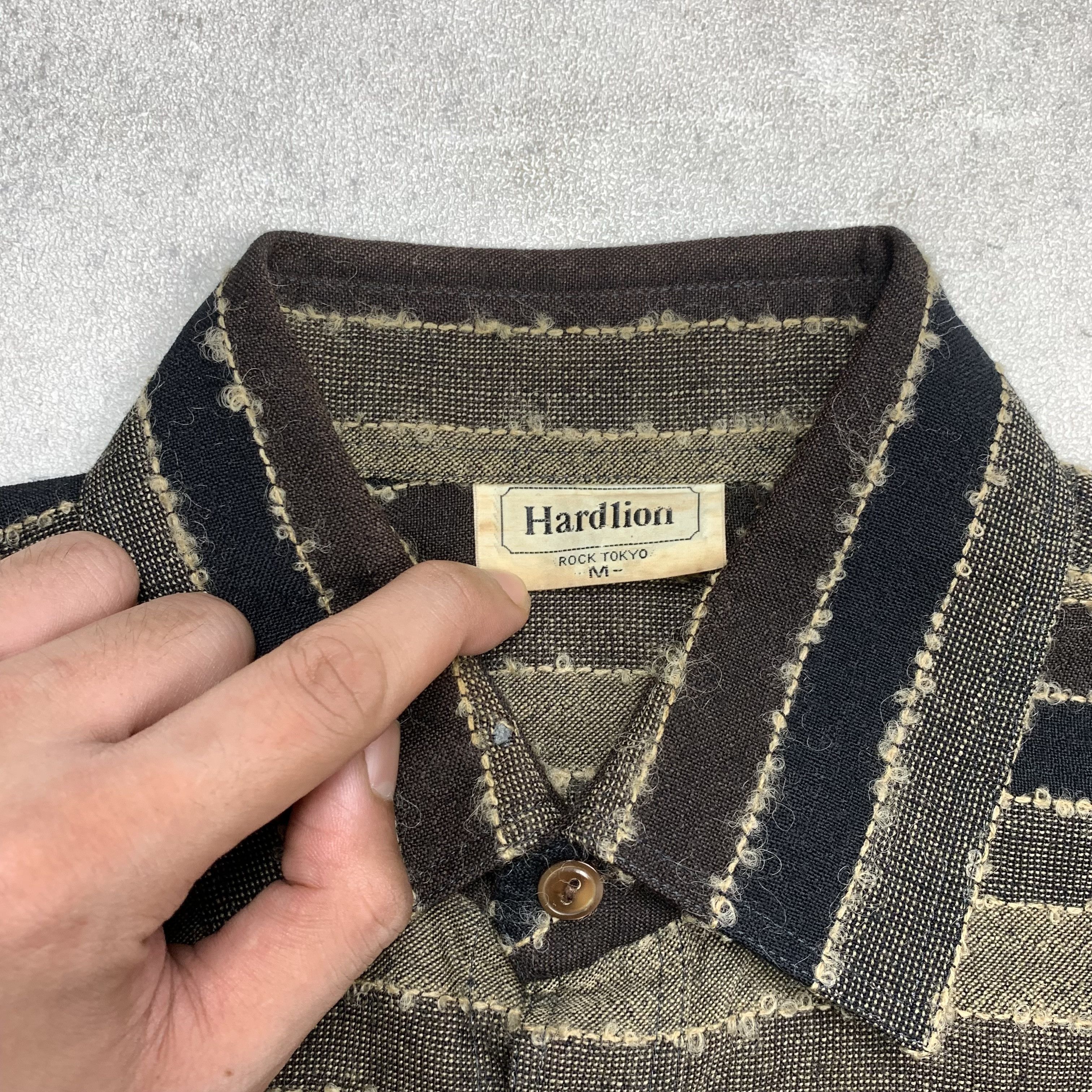 Japanese Brand Vintage Hardlion Rock Tokyo Cut and Sew Button Up Wool Shirt Size US M / EU 48-50 / 2 - 5 Thumbnail