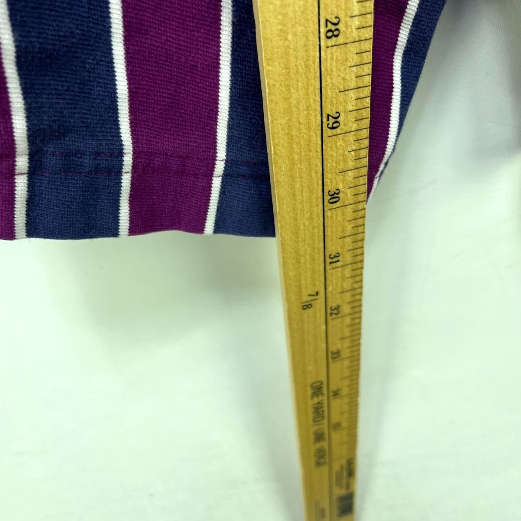 Vintage VINTAGE Rugby Polo Shirt Striped Purple 90s Hunting Logo Button M Men Size US M / EU 48-50 / 2 - 6 Thumbnail