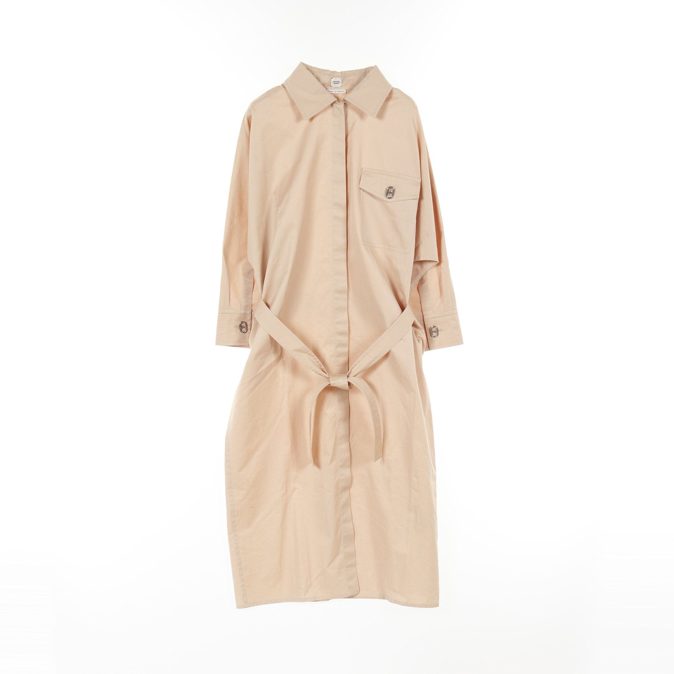 Hermes Hermes Chaîne One Piece Shirt Dress Cotton Light Beige Size ONE SIZE - 1 Thumbnail