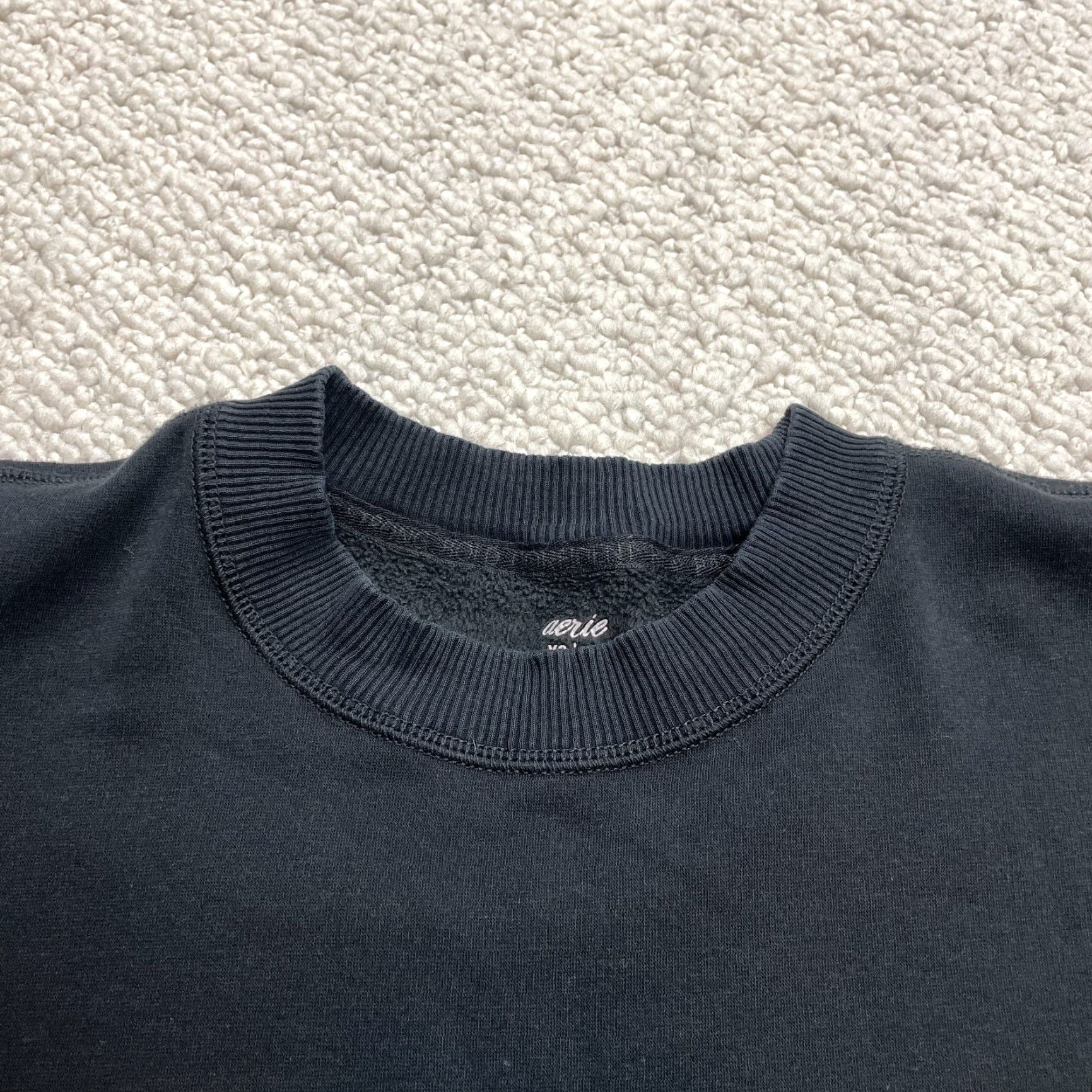 Vintage VINTAGE Aerie Mens Sweatshirt XS Black Pullover Crew Neck Cotton Knit Logo Slits All Seasons Fall Winter Spring Summer Size US XS / EU 42 / 0 - 6 Thumbnail