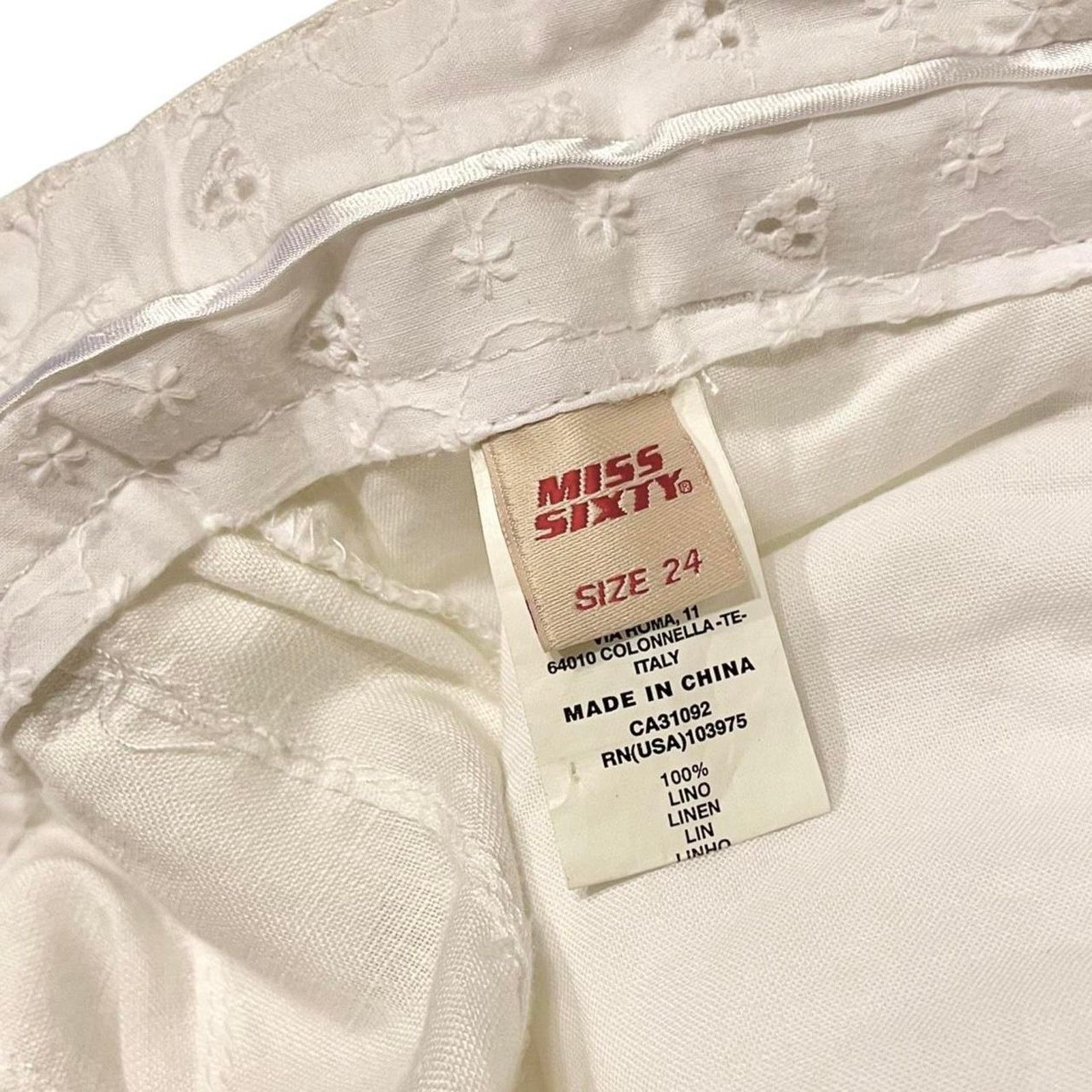 Miss Sixty VTG Y2K Miss Sixty 100% linen boho festival flared trousers Size 24" / US 00 / IT 34 - 7 Thumbnail