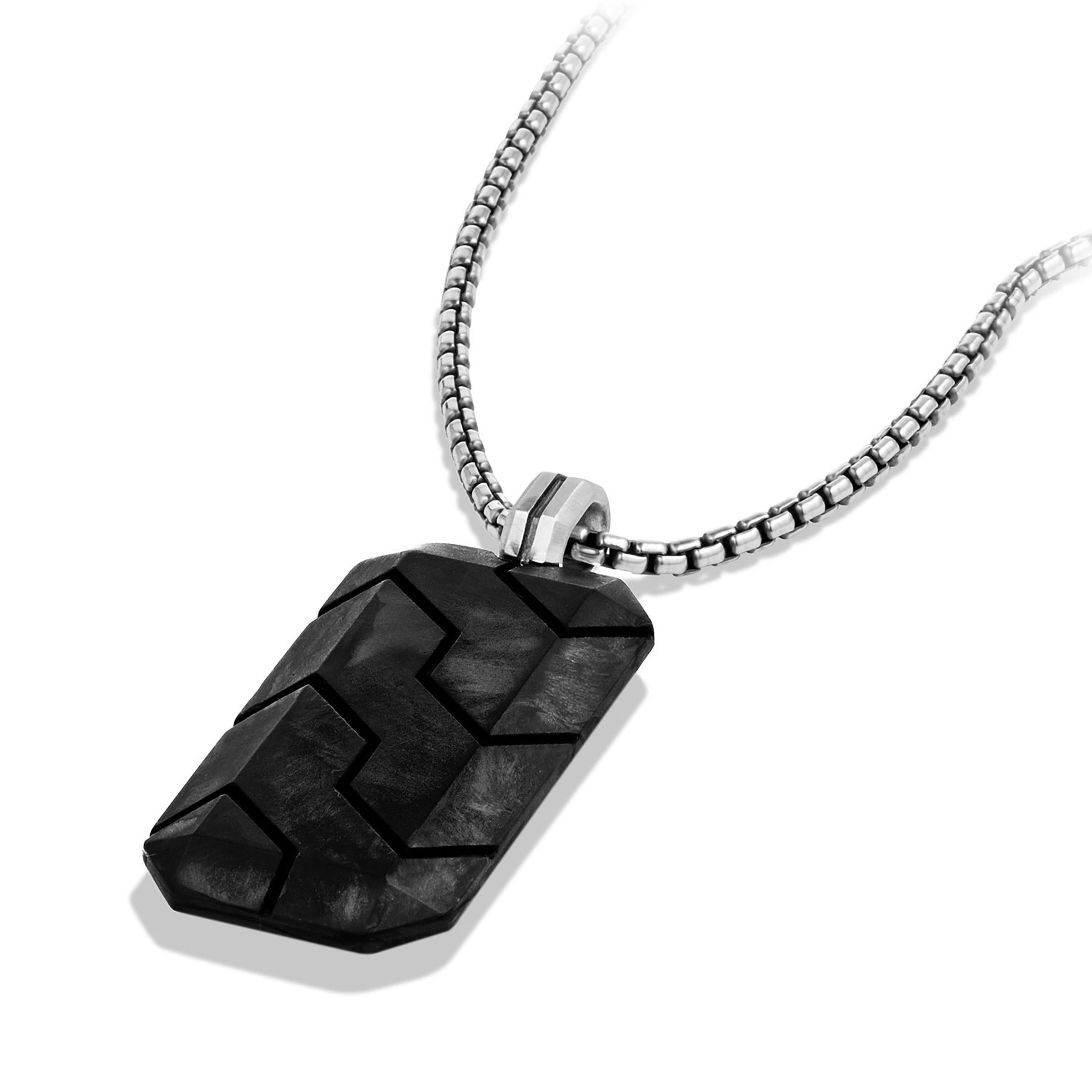 David Yurman o1w1db10526 D15592M /Size 7/Forged Carbon Tag in Silver Size ONE SIZE - 2 Thumbnail