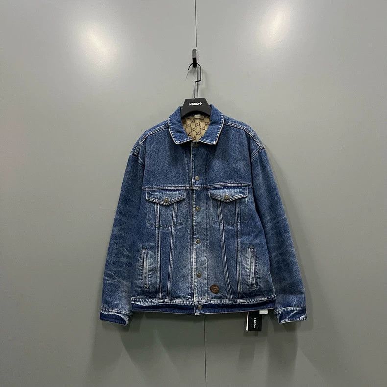 Gucci Gucci Label logo washed double-sided denim jacket 2501-Next Size US M / EU 48-50 / 2 - 3 Thumbnail