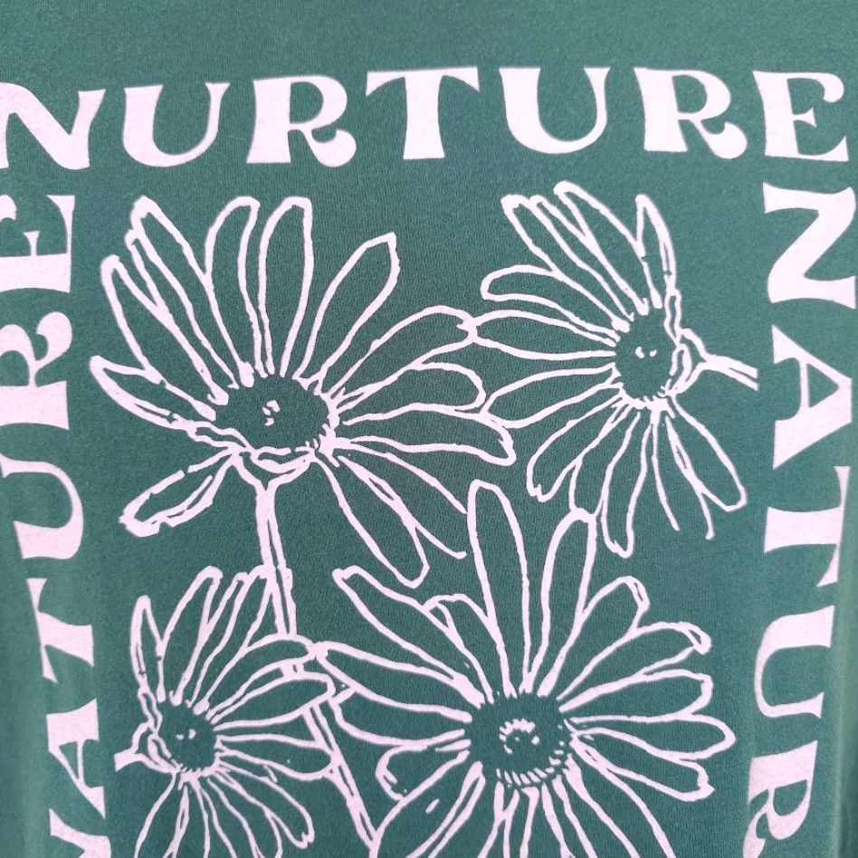 Vintage Nurture Nature T Shirt Mens Small Green Floral Flowers Shirt Size US S / EU 44-46 / 1 - 3 Thumbnail