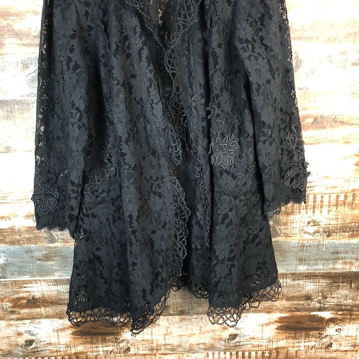 Japanese Brand Japanese Brand crochet Black Cardigan Knitwear #A1479 Size L / US 10 / IT 46 - 6 Thumbnail