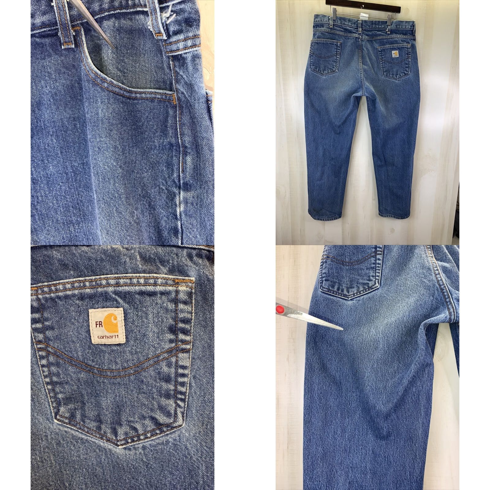 Carhartt Carhartt FR Jeans Mens Denim Straight Leg 40x32 11196 Blue Cotton Denim Fire Resistant Work Jeans Regular Mens Size US 40 / EU 56 - 8 Thumbnail