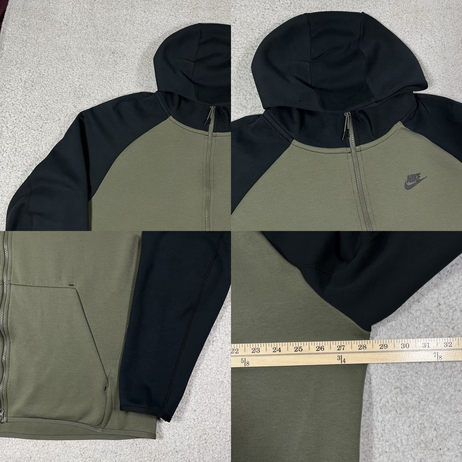 Nike Nike Tech Hoodie Mens 2XL Green Full Zip Jacket Pockets Fleece Sportswear Hip Hop Athletic Size US XXL / EU 58 / 5 - 9 Thumbnail